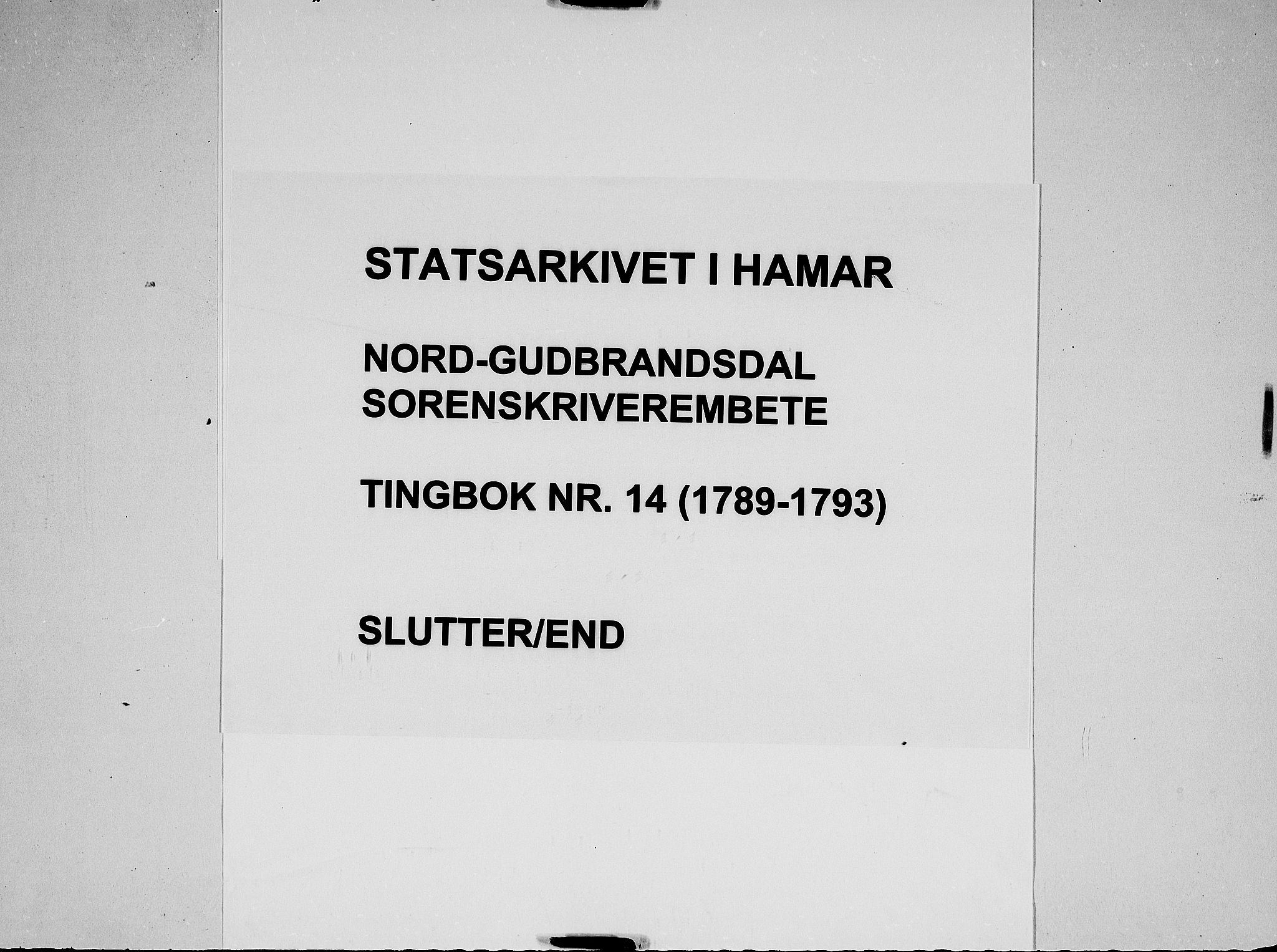Nord-Gudbrandsdal tingrett, SAH/TING-002/G/Gb/L0014: Tingbok, 1789-1793