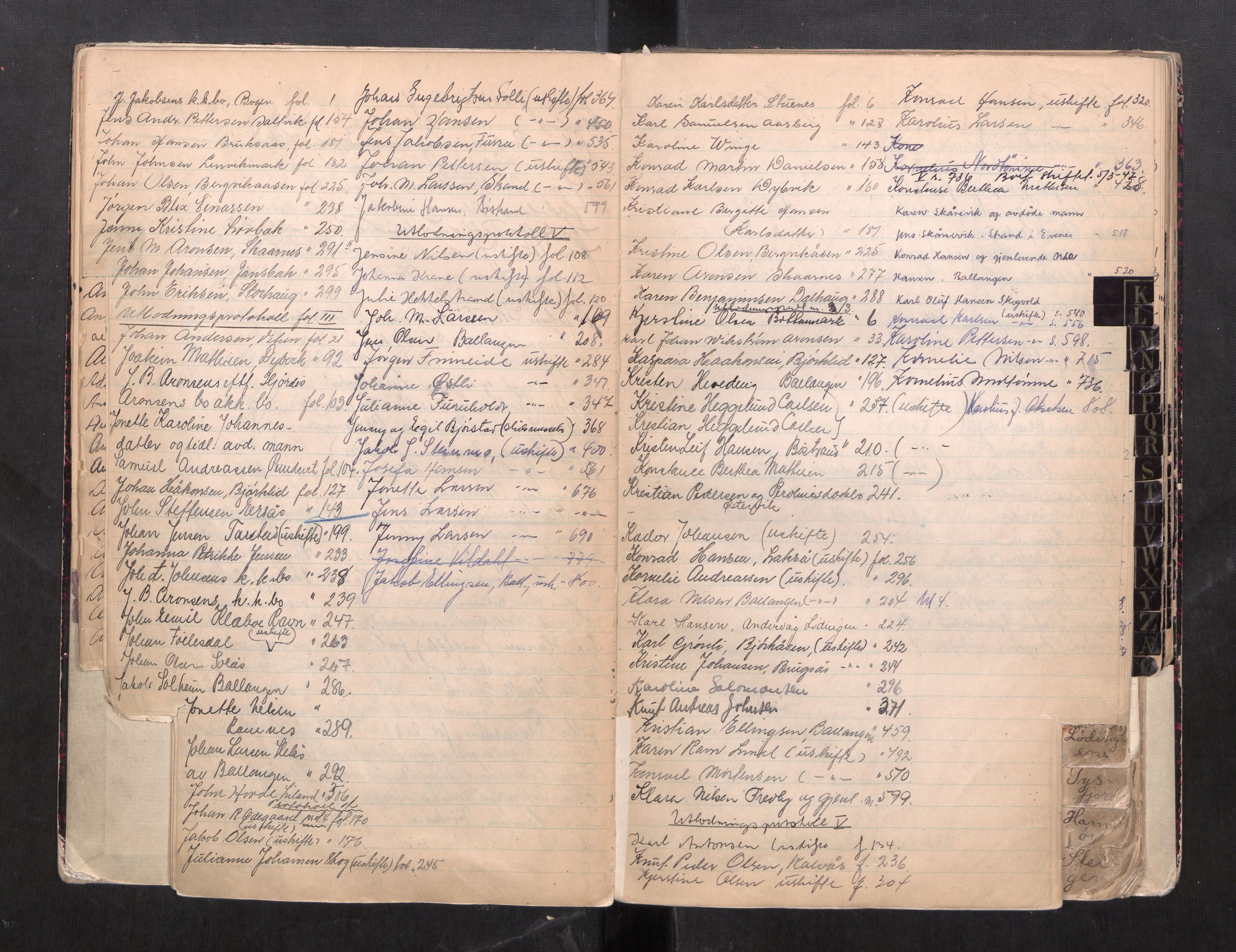 Steigen og Ofoten sorenskriveri, AV/SAT-A-0030/1/3/3C/L0002: Register til skifteslutningsprotokoll, 1917-1947