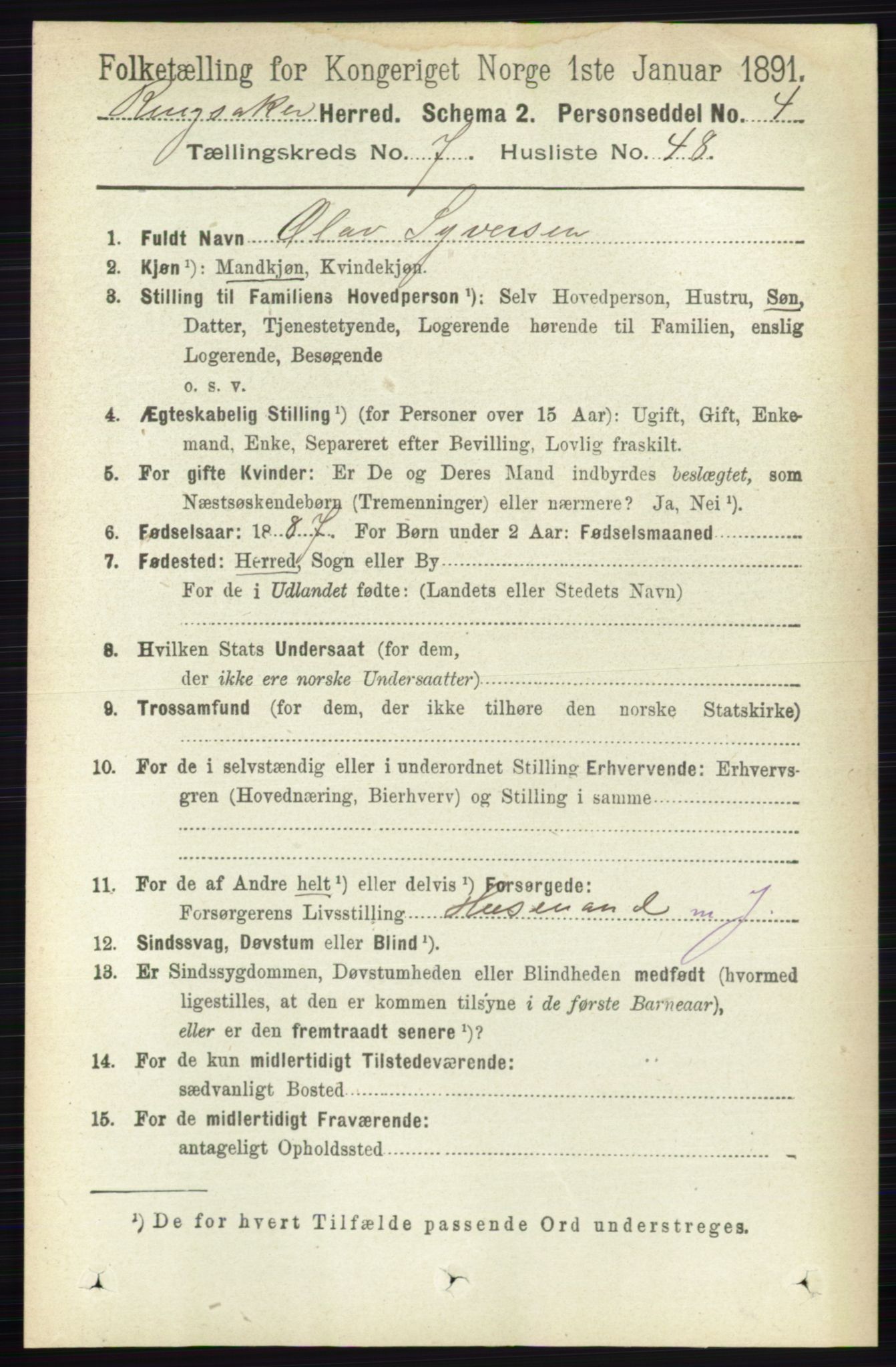 RA, Folketelling 1891 for 0412 Ringsaker herred, 1891, s. 4222