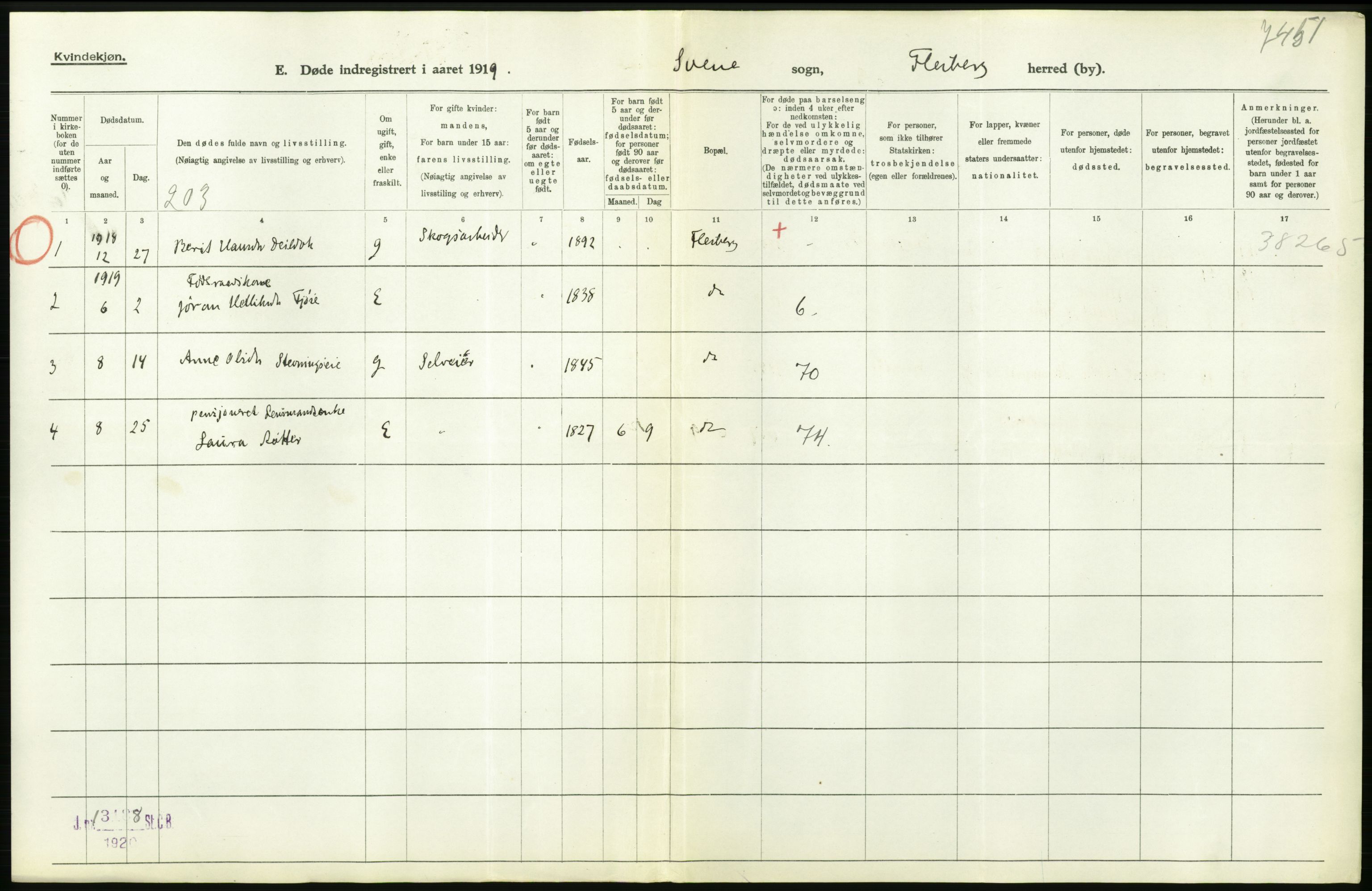 Statistisk sentralbyrå, Sosiodemografiske emner, Befolkning, RA/S-2228/D/Df/Dfb/Dfbi/L0018: Buskerud fylke: Døde. Bygder og byer., 1919, s. 162