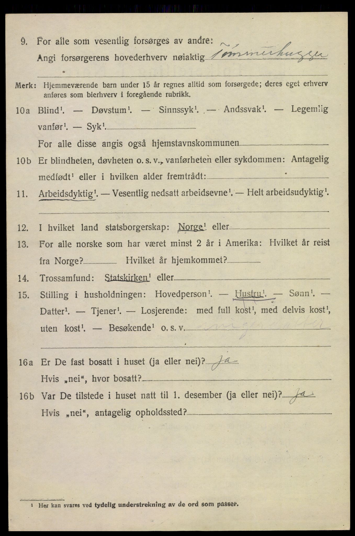 SAKO, Folketelling 1920 for 0821 Bø herred, 1920, s. 3201