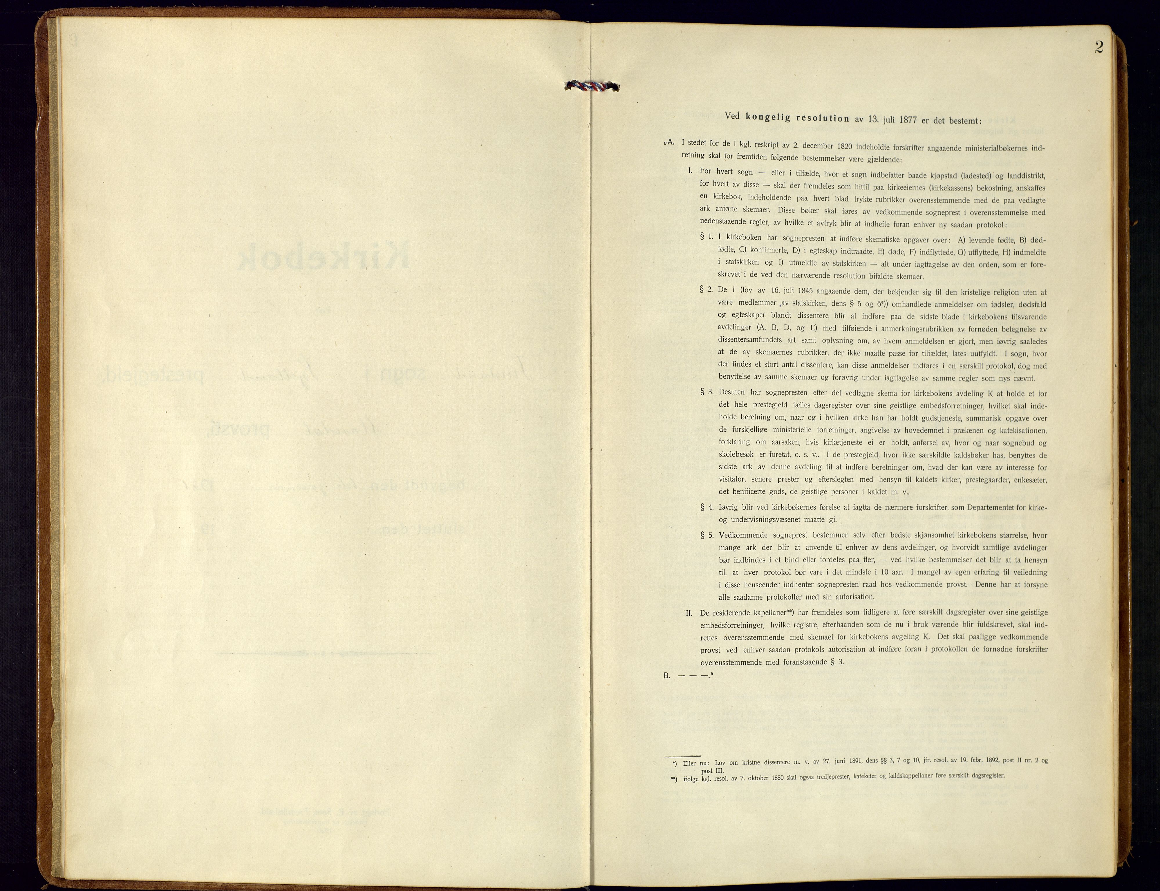 Bjelland sokneprestkontor, AV/SAK-1111-0005/F/Fa/Fab/L0005: Ministerialbok nr. A 5, 1921-1951, s. 2