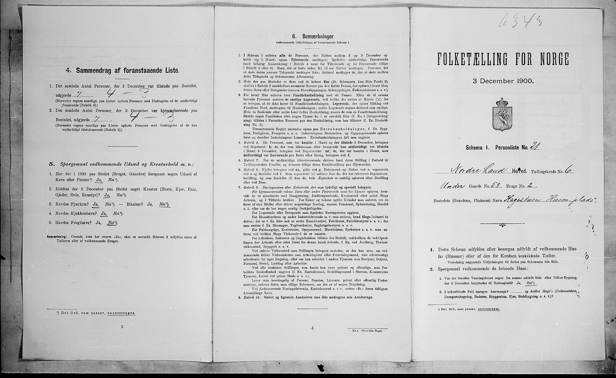 SAH, Folketelling 1900 for 0538 Nordre Land herred, 1900, s. 740