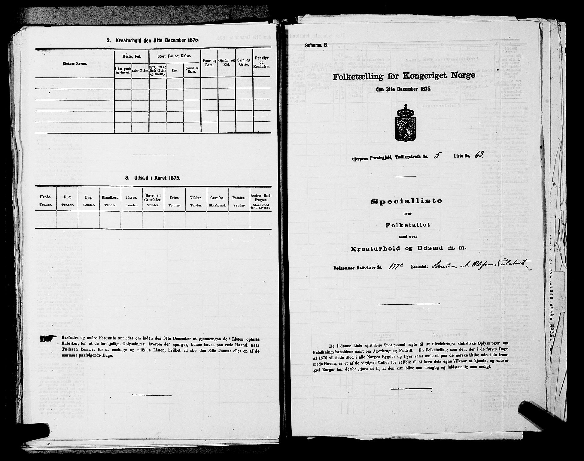 SAKO, Folketelling 1875 for 0812P Gjerpen prestegjeld, 1875, s. 719