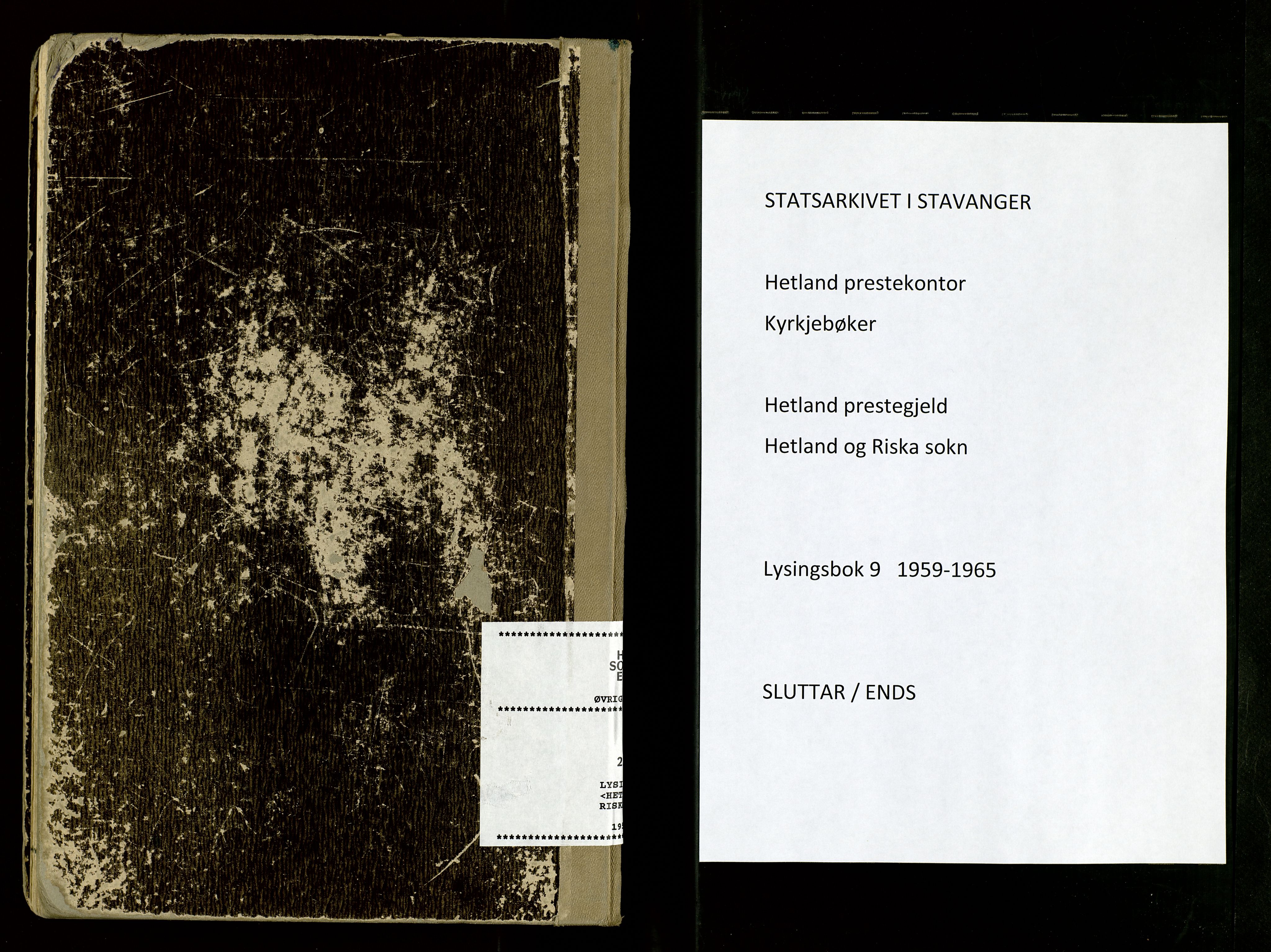 Hetland sokneprestkontor, SAST/A-101826/70/705BA/L0009: Lysningsprotokoll nr. 9, 1959-1965