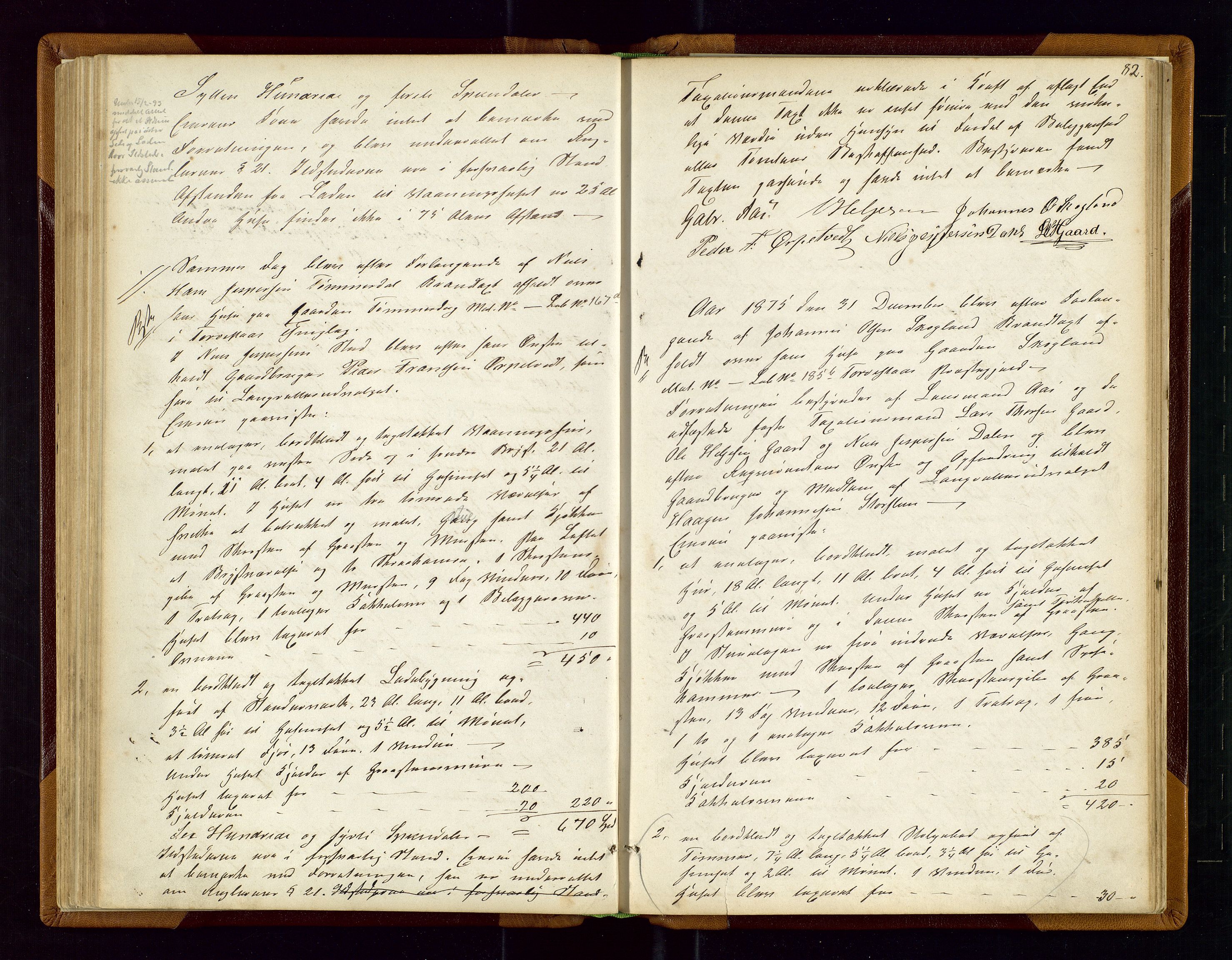 Torvestad lensmannskontor, SAST/A-100307/1/Goa/L0001: "Brandtaxationsprotokol for Torvestad Thinglag", 1867-1883, s. 81b-82a