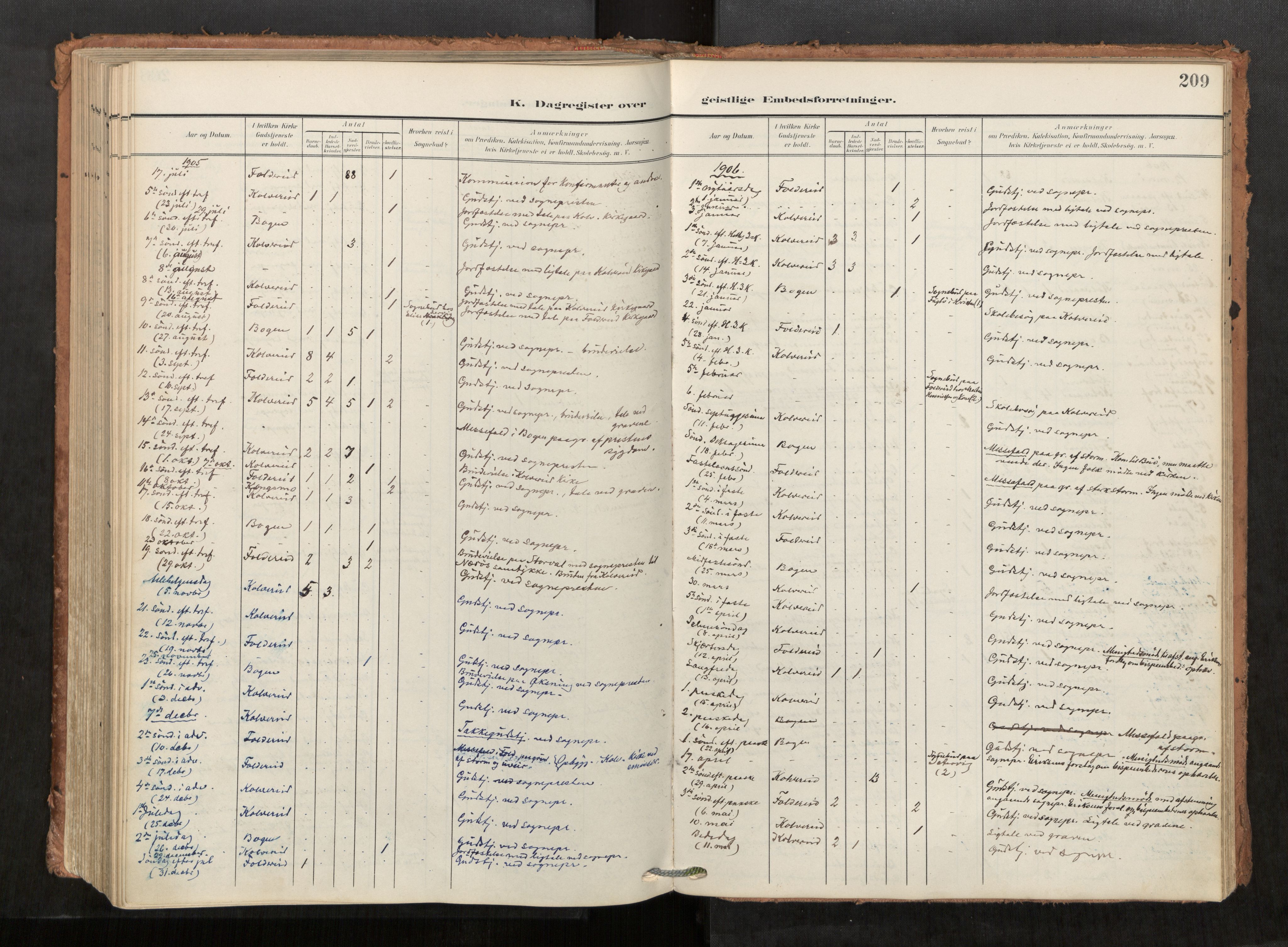 Kolvereid sokneprestkontor, AV/SAT-A-1171/H/Ha/Haa/L0001: Ministerialbok nr. 1, 1903-1922, s. 209