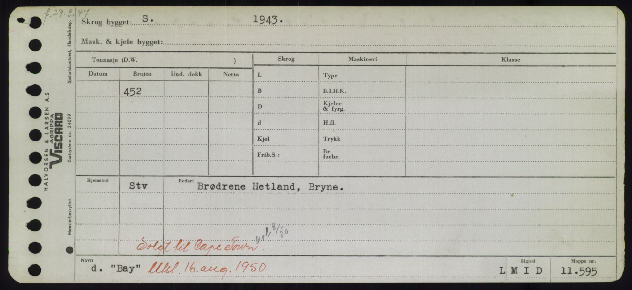 Sjøfartsdirektoratet med forløpere, Skipsmålingen, AV/RA-S-1627/H/Hd/L0003: Fartøy, B-Bev, s. 419