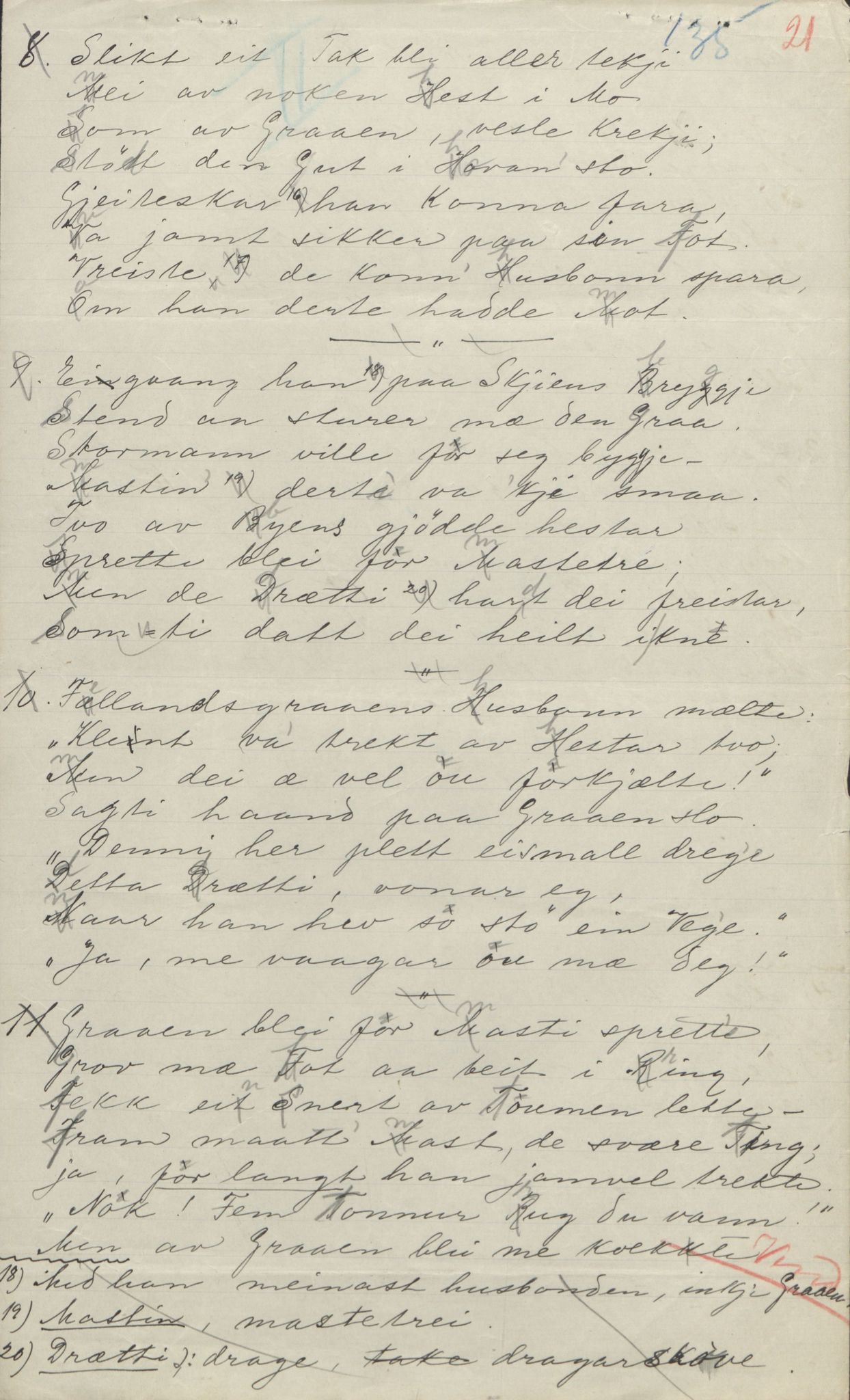 Rikard Berge, TEMU/TGM-A-1003/F/L0004/0044: 101-159 / 147 Visa om Storegut 4 vers. Også diverse kjelder. , 1906-1908, s. 135