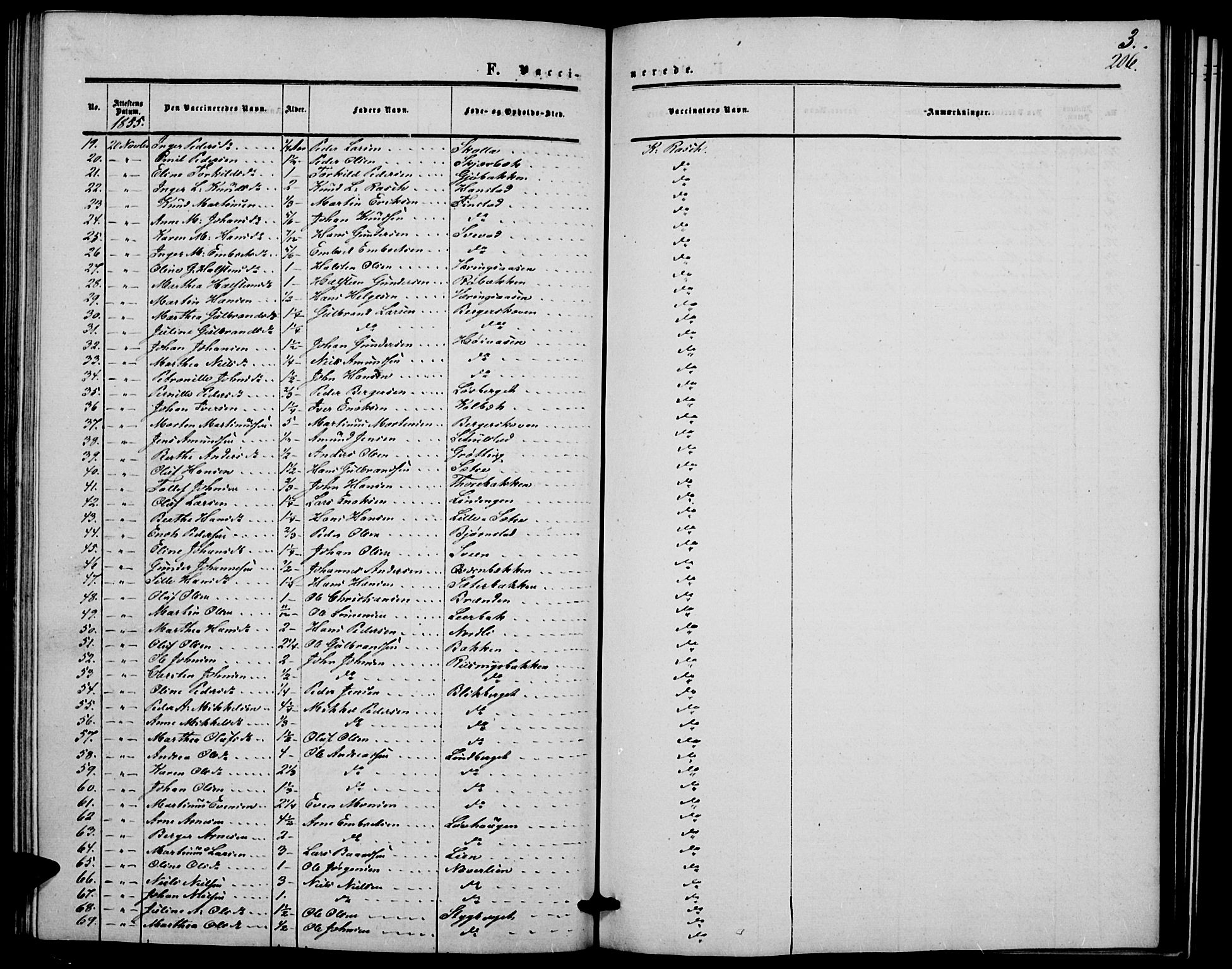 Elverum prestekontor, SAH/PREST-044/H/Ha/Hab/L0003: Klokkerbok nr. 3, 1856-1865, s. 206