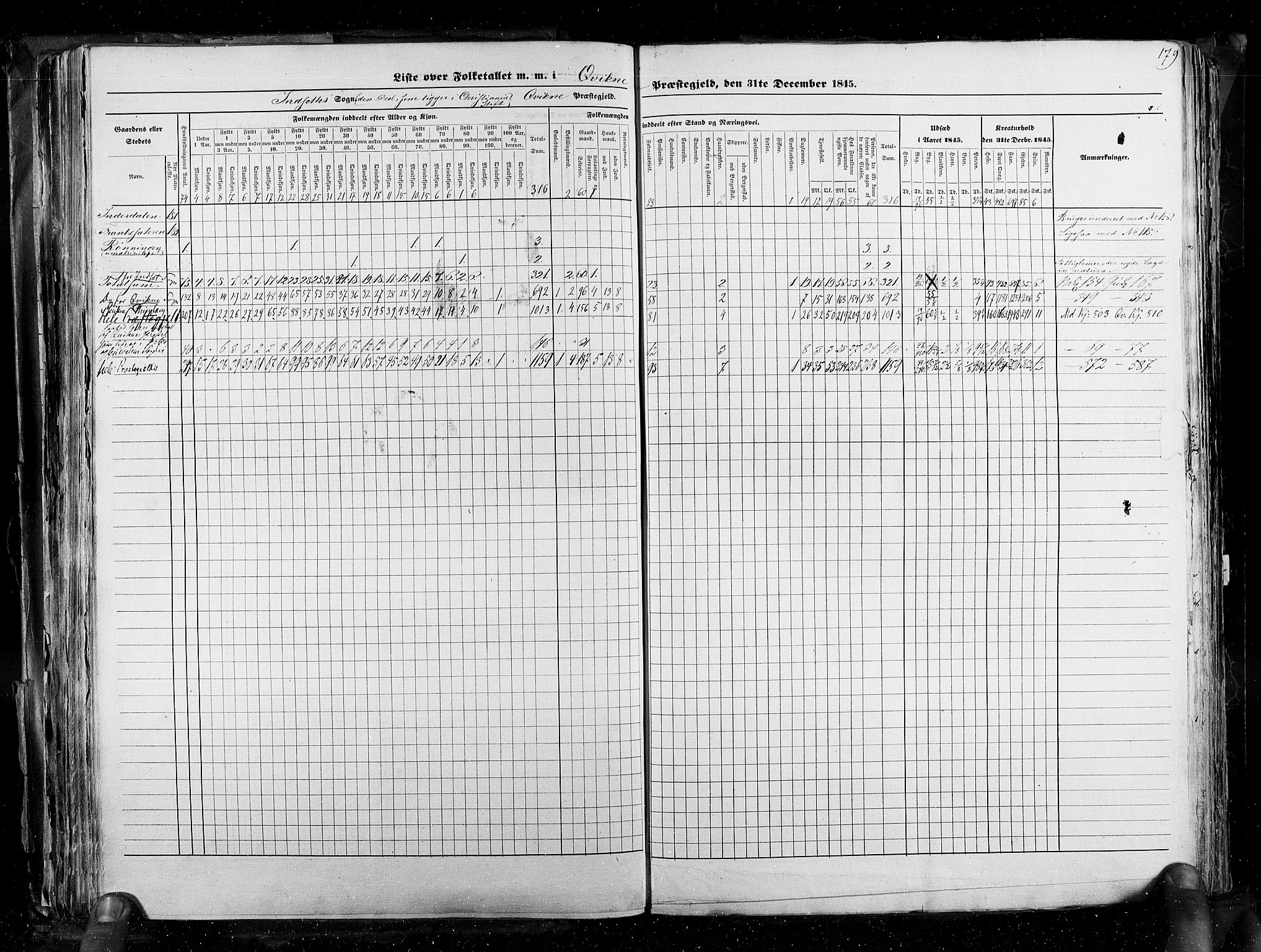 RA, Folketellingen 1845, bind 3: Hedemarken amt og Kristians amt, 1845, s. 179