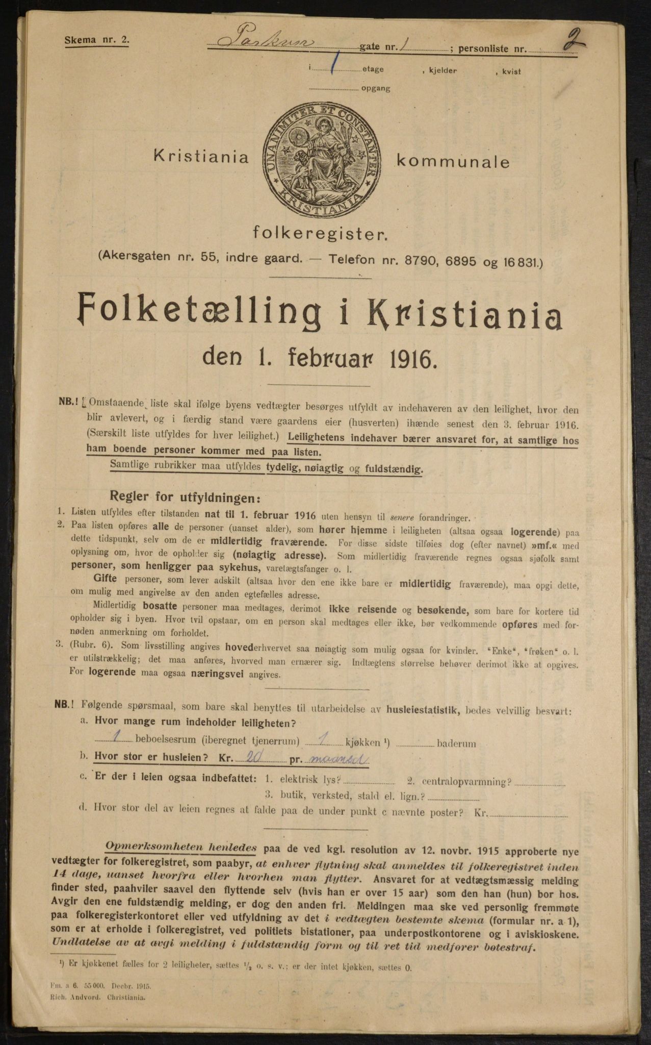 OBA, Kommunal folketelling 1.2.1916 for Kristiania, 1916, s. 79704