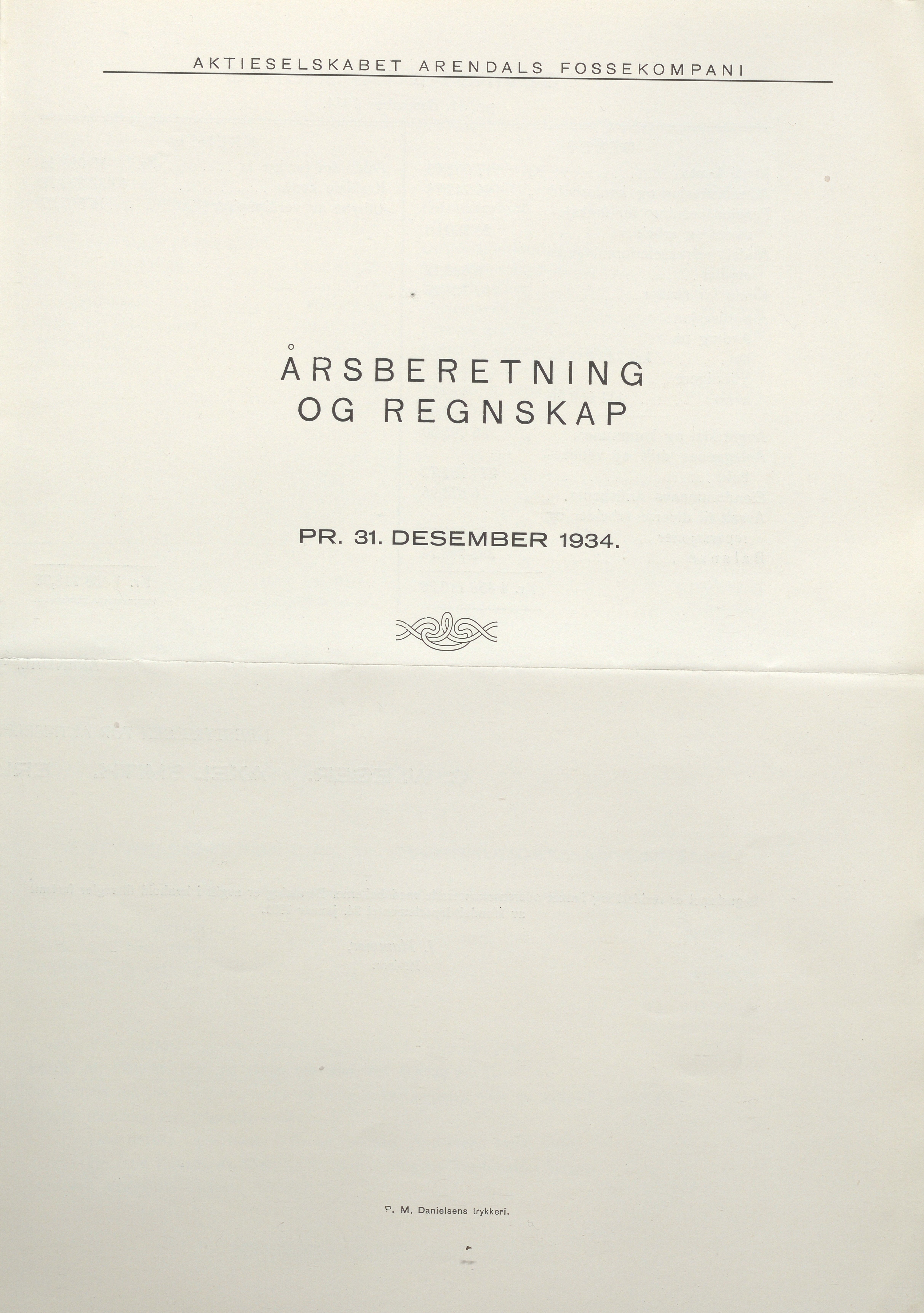 Arendals Fossekompani, AAKS/PA-2413/X/X01/L0001/0009: Beretninger, regnskap, balansekonto, gevinst- og tapskonto / Årsberetning og regnskap 1928 - 1935, 1928-1935, s. 19