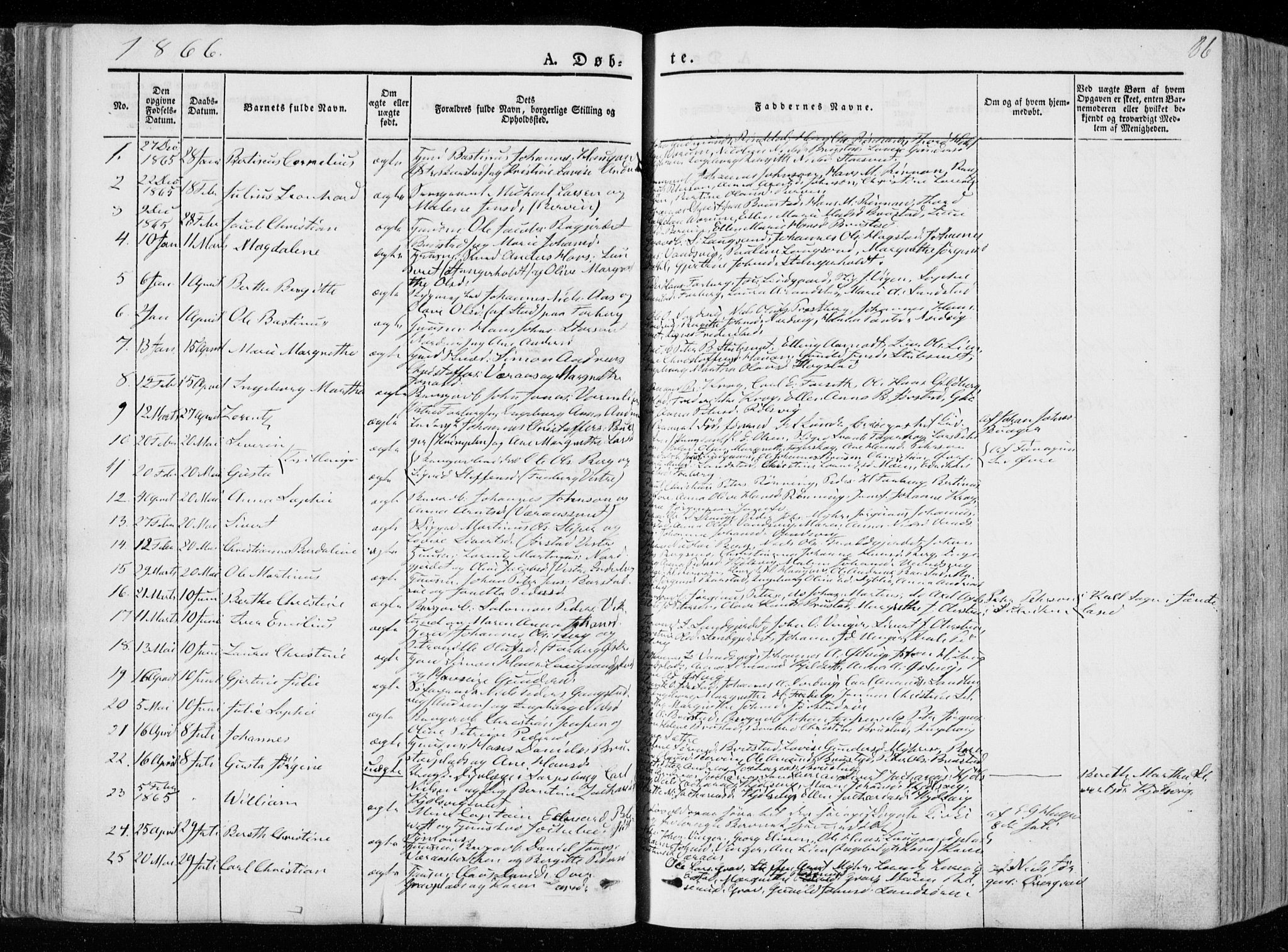 Ministerialprotokoller, klokkerbøker og fødselsregistre - Nord-Trøndelag, AV/SAT-A-1458/722/L0218: Ministerialbok nr. 722A05, 1843-1868, s. 86