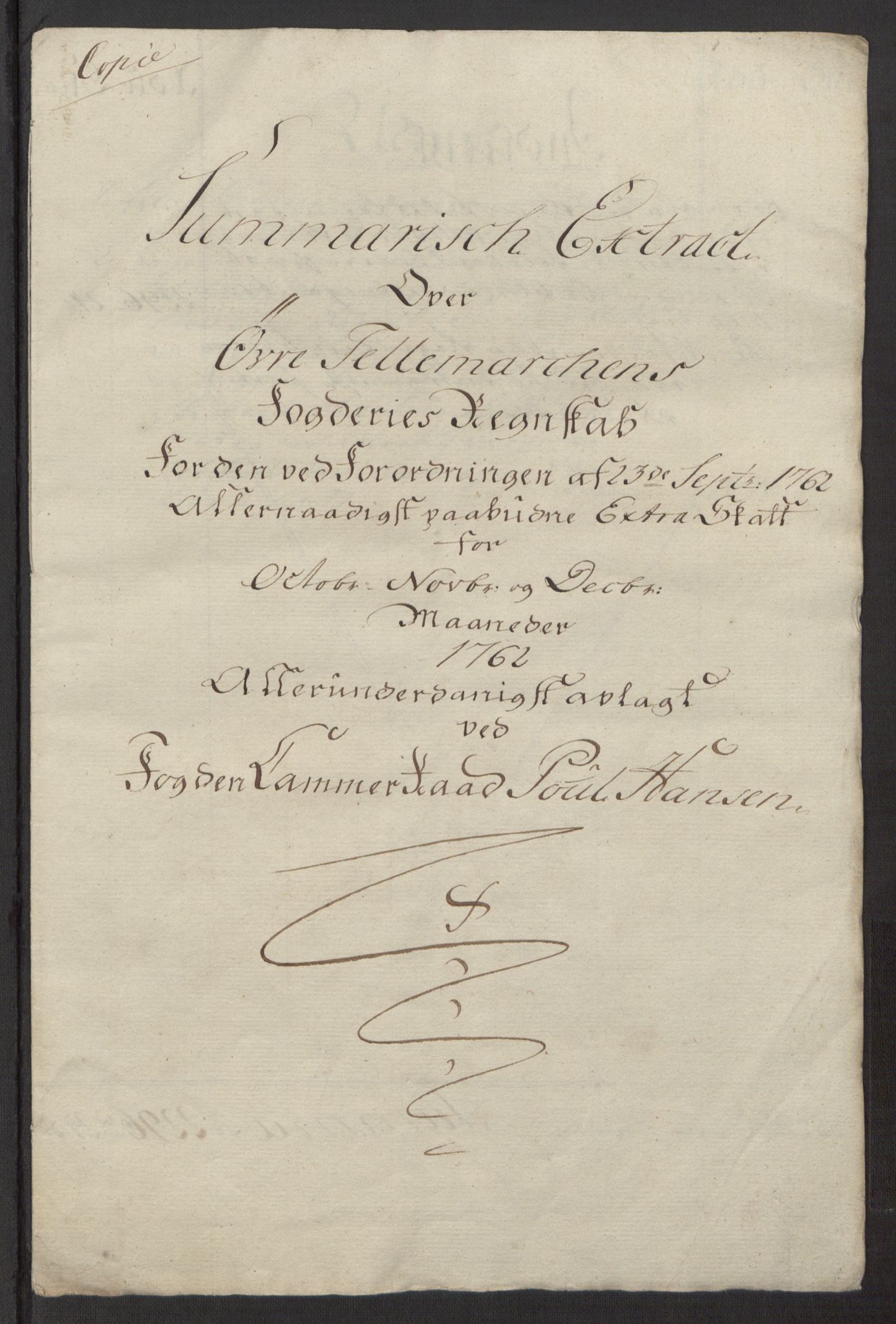 Rentekammeret inntil 1814, Reviderte regnskaper, Fogderegnskap, AV/RA-EA-4092/R38/L2293: Ekstraskatten Øvre Telemark, 1762-1770, s. 10