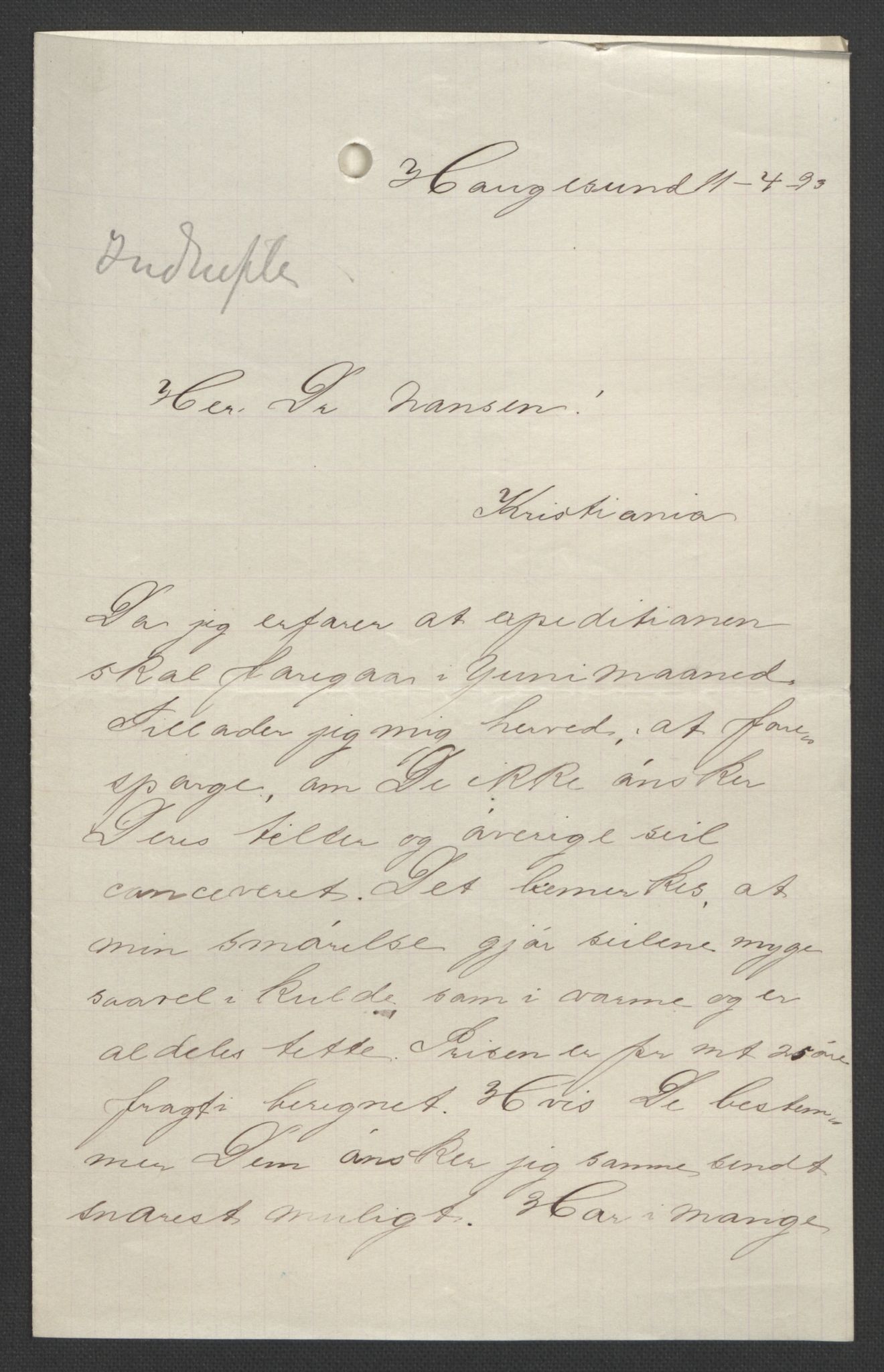Arbeidskomitéen for Fridtjof Nansens polarekspedisjon, AV/RA-PA-0061/D/L0003/0002: Innk. brev og telegrammer vedr. proviant og utrustning / Utrustningen m.m. - korrespondanse, 1893, s. 313