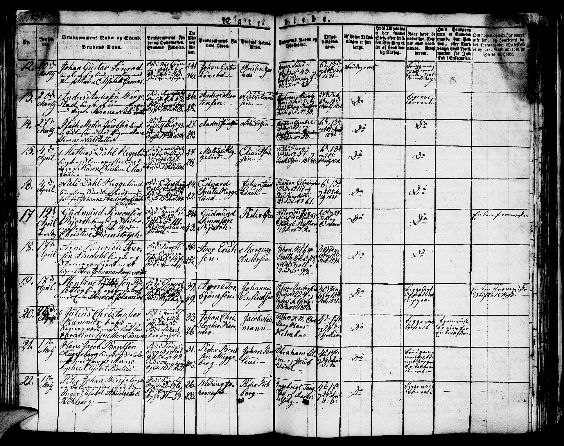 Domkirken sokneprestembete, AV/SAB-A-74801/H/Hab/L0002: Klokkerbok nr. A 2, 1821-1839, s. 438