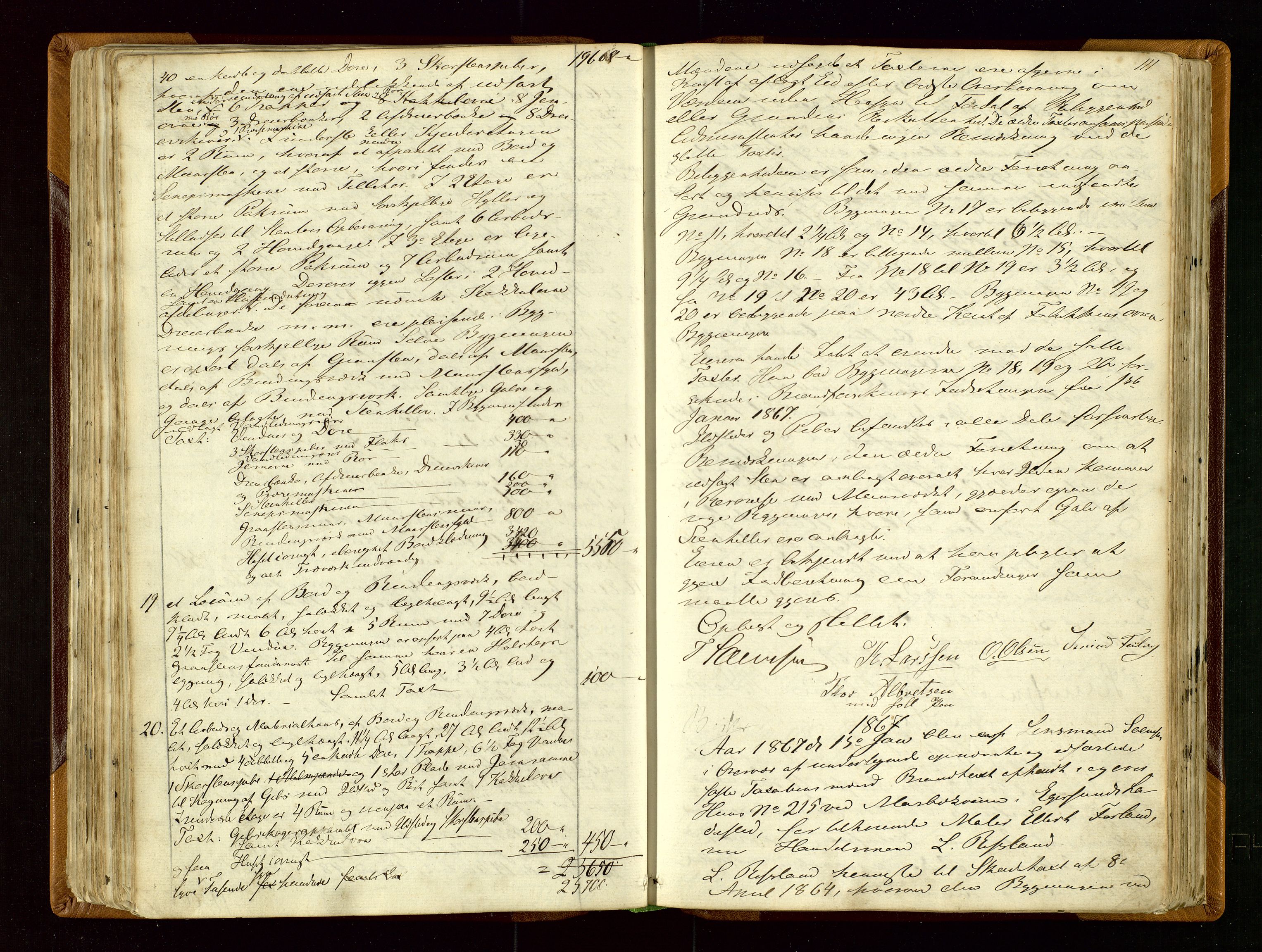 Eigersund lensmannskontor, AV/SAST-A-100171/God/L0002: Branntakstprotokoll, 1860-1873, s. 110b-111a