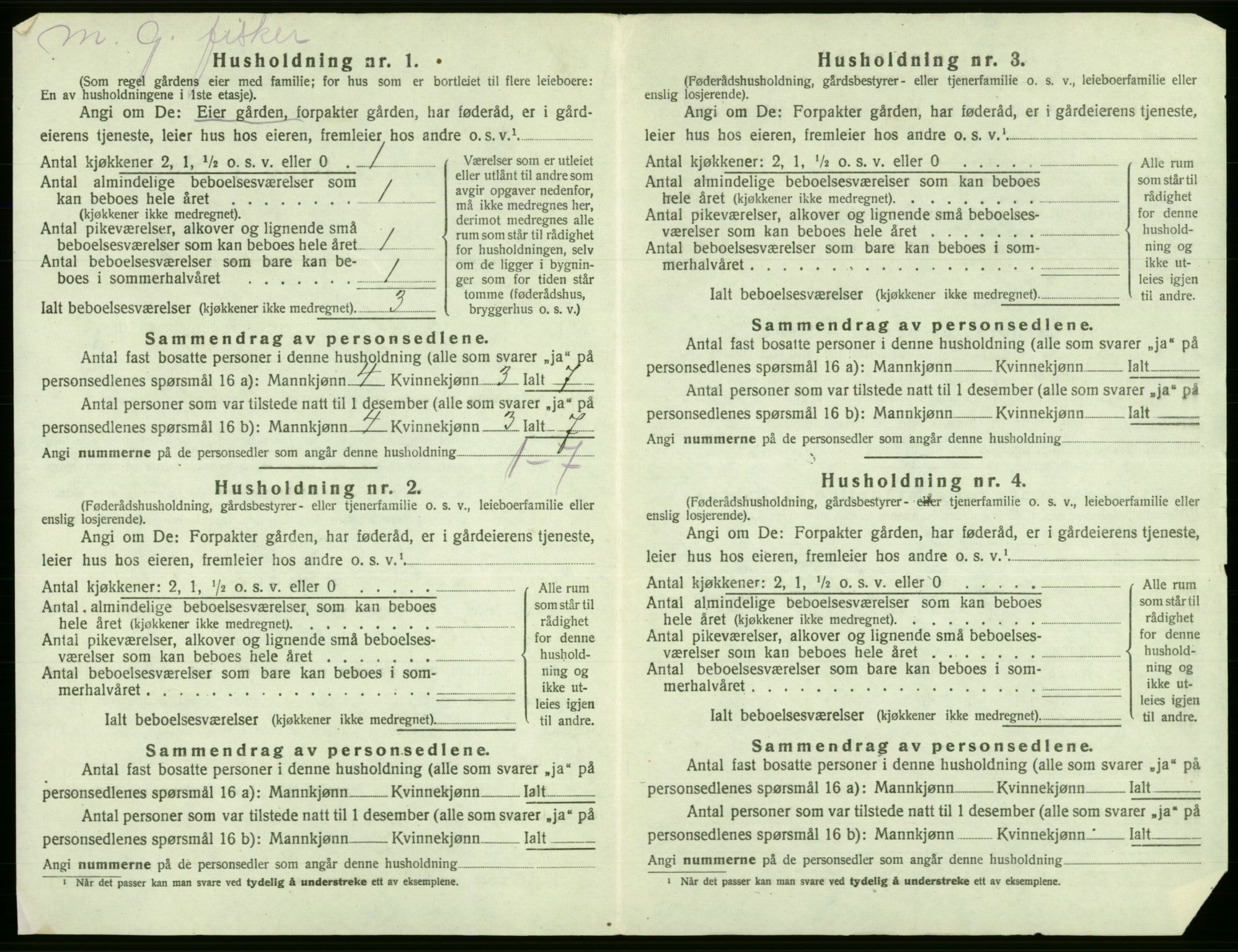 SAB, Folketelling 1920 for 1246 Fjell herred, 1920, s. 1463