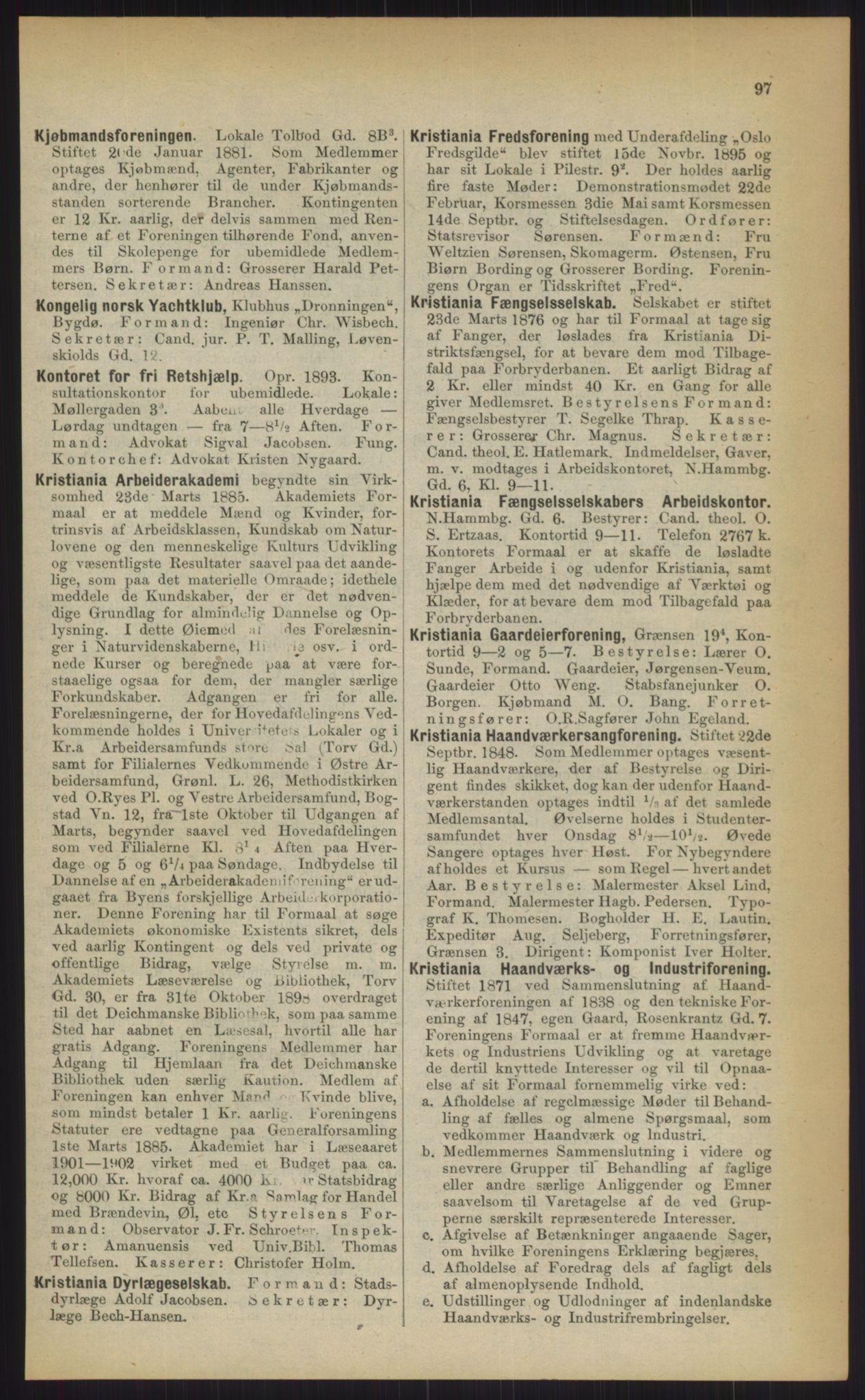 Kristiania/Oslo adressebok, PUBL/-, 1903, s. 97