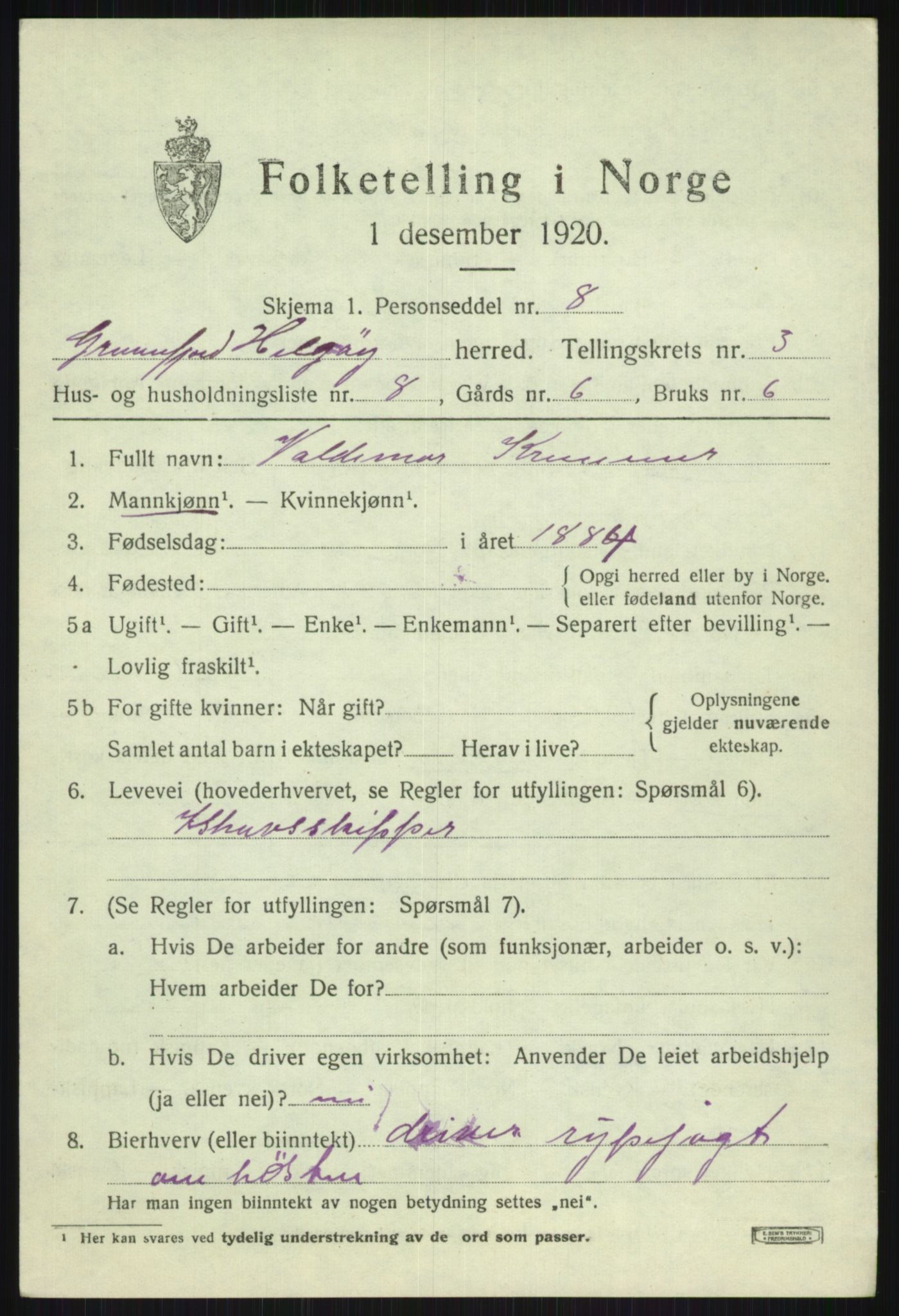SATØ, Folketelling 1920 for 1935 Helgøy herred, 1920, s. 1483