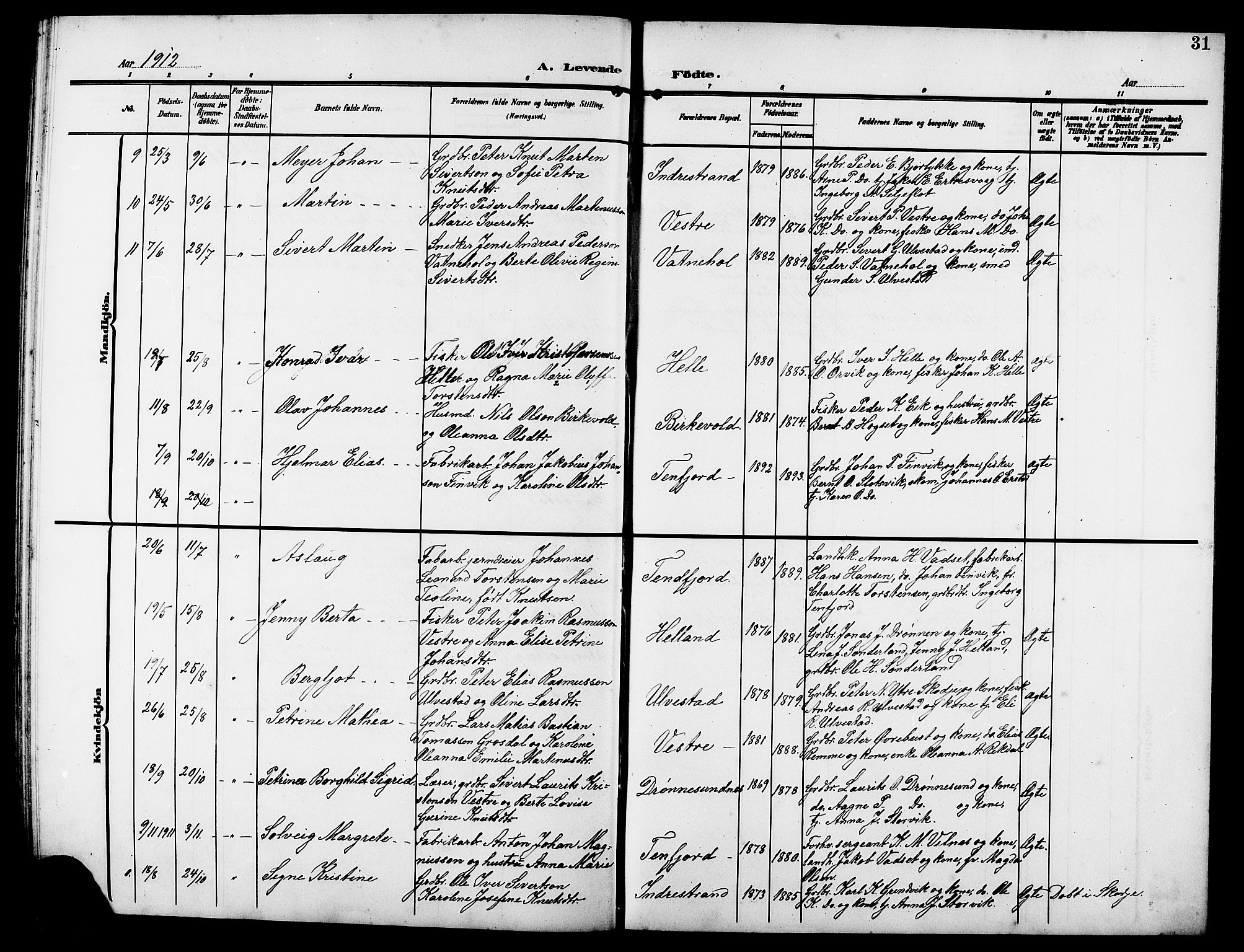 Ministerialprotokoller, klokkerbøker og fødselsregistre - Møre og Romsdal, AV/SAT-A-1454/525/L0377: Klokkerbok nr. 525C03, 1903-1917, s. 31