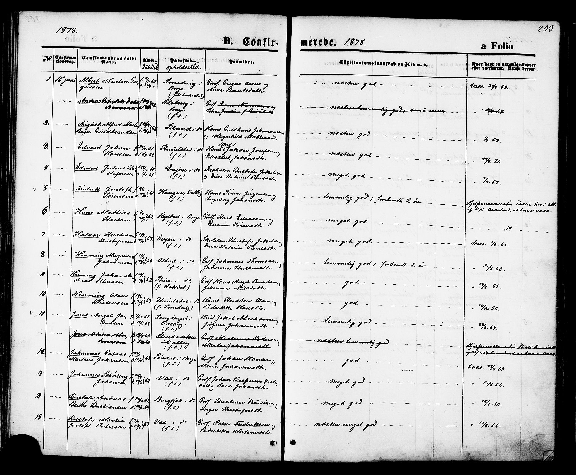 Ministerialprotokoller, klokkerbøker og fødselsregistre - Nordland, AV/SAT-A-1459/880/L1132: Ministerialbok nr. 880A06, 1869-1887, s. 203