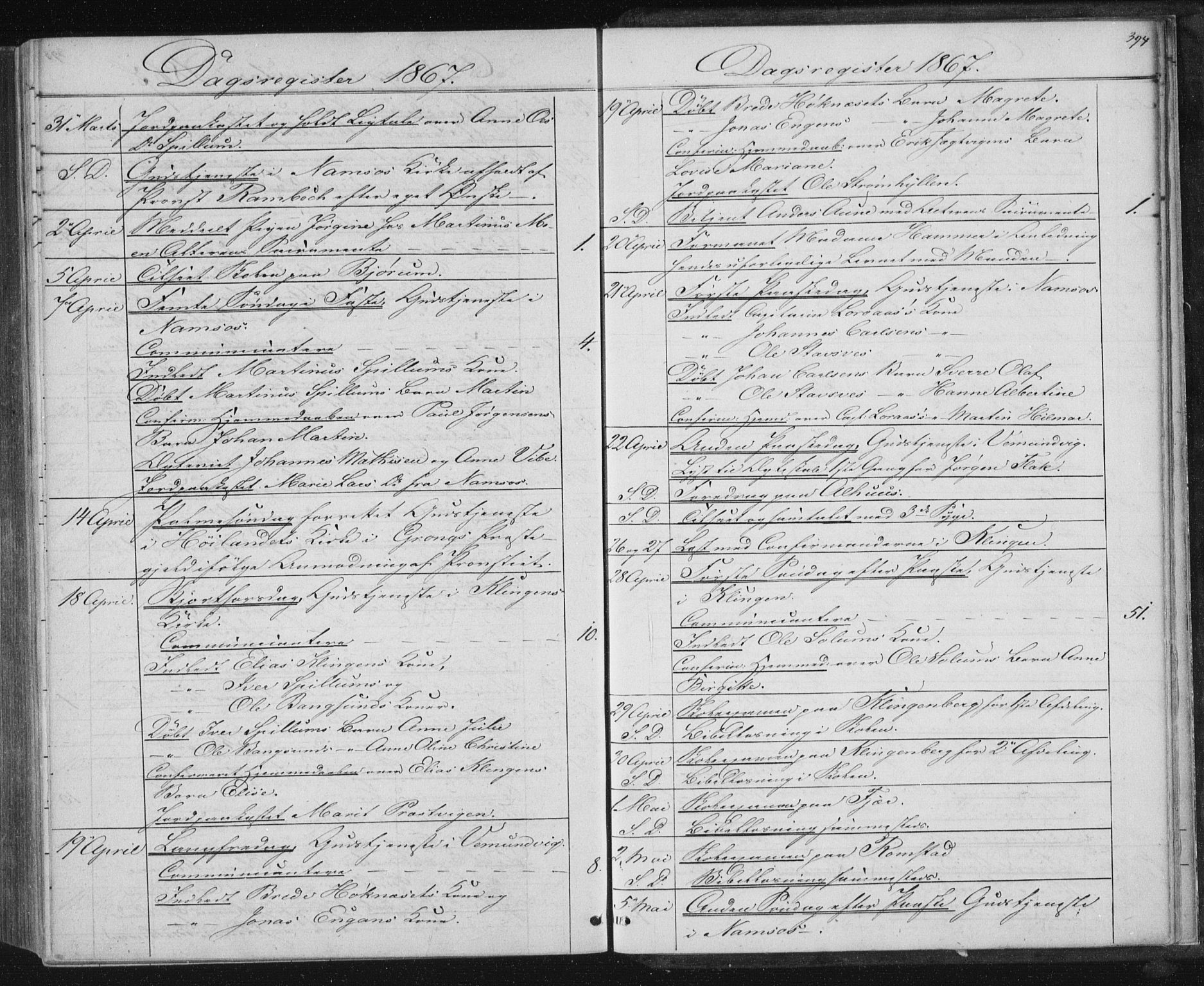 Ministerialprotokoller, klokkerbøker og fødselsregistre - Nord-Trøndelag, SAT/A-1458/768/L0570: Ministerialbok nr. 768A05, 1865-1874, s. 394