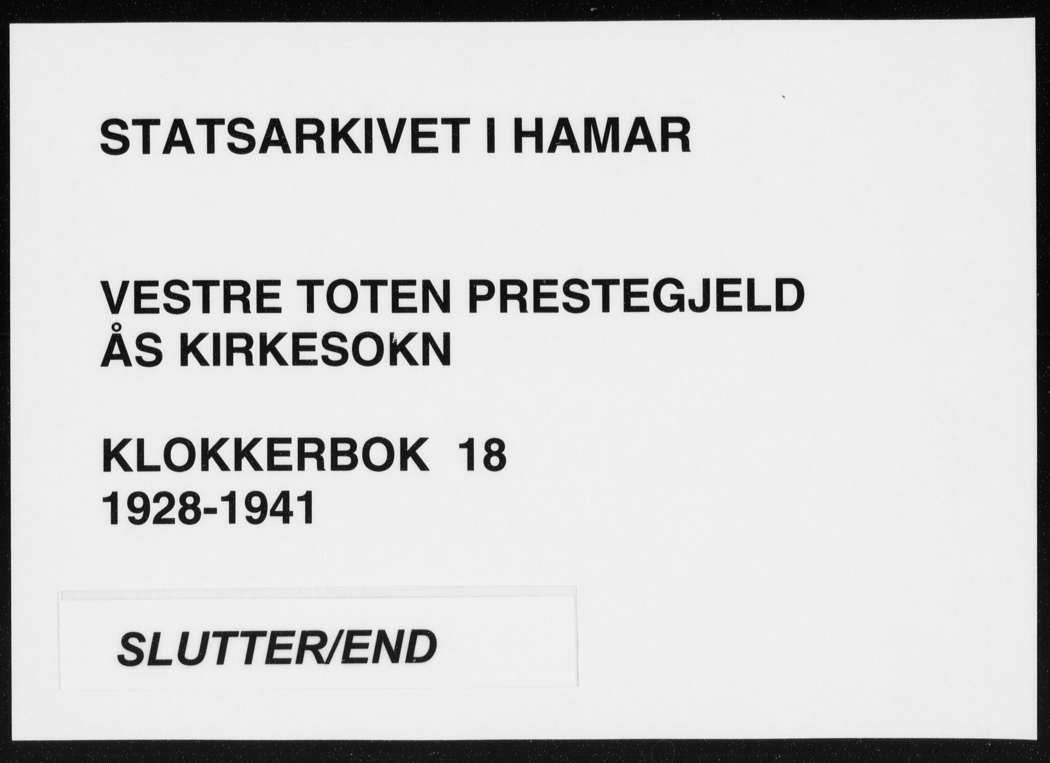 Vestre Toten prestekontor, AV/SAH-PREST-108/H/Ha/Hab/L0018: Klokkerbok nr. 18, 1928-1941
