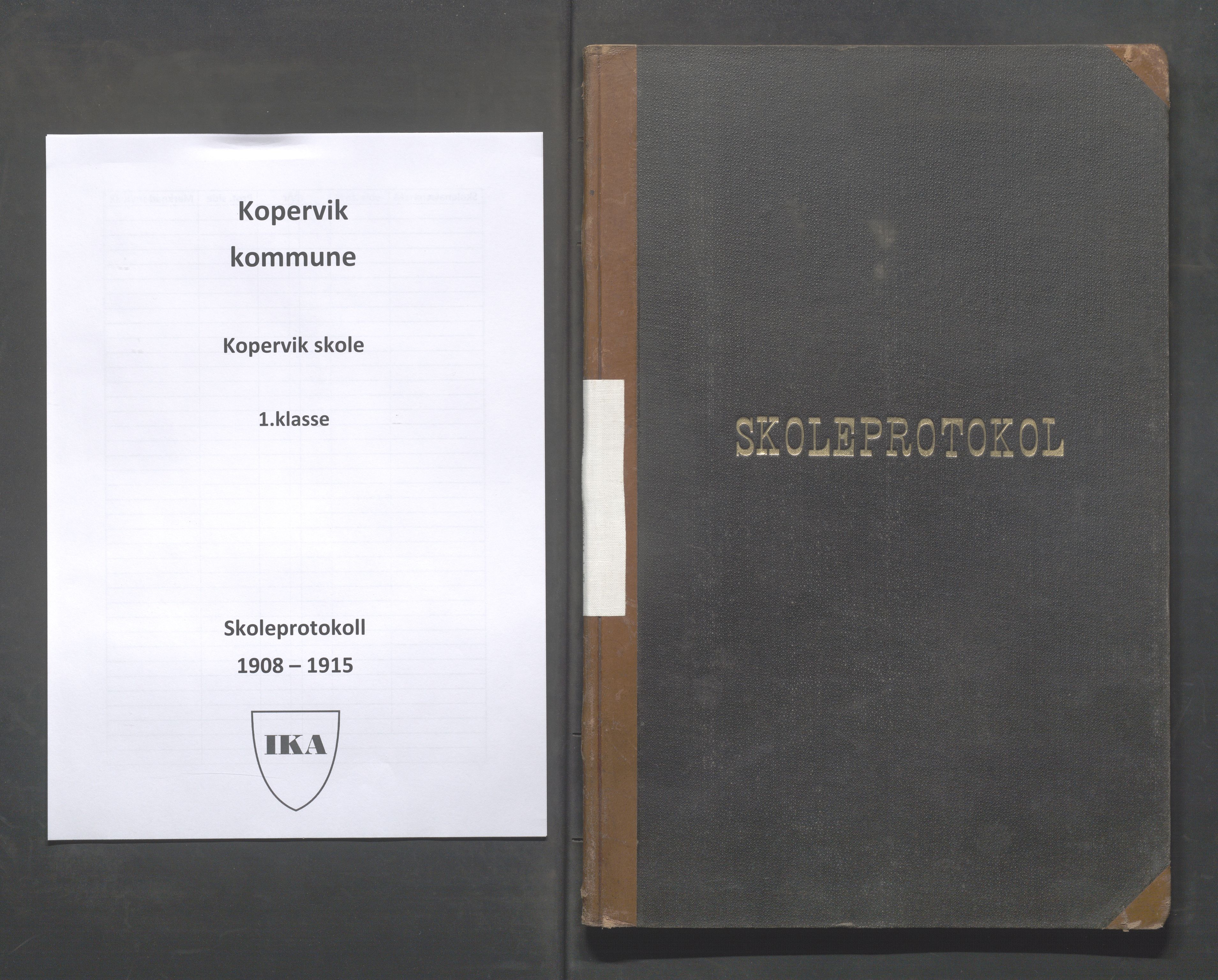 Kopervik Kommune - Kopervik skole, IKAR/K-102472/H/L0014: Skoleprotokoll 1.klasse, 1908-1915, s. 1