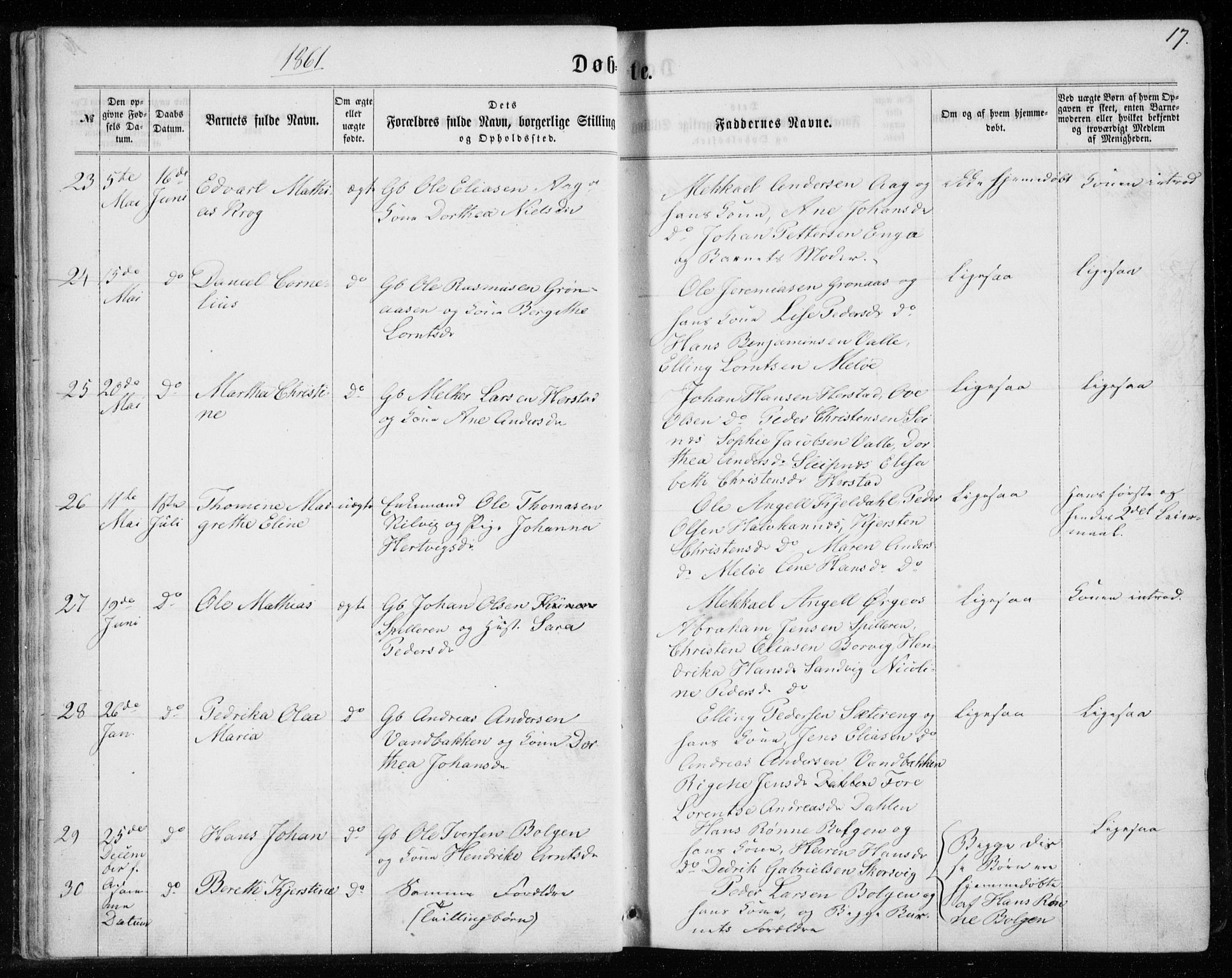 Ministerialprotokoller, klokkerbøker og fødselsregistre - Nordland, SAT/A-1459/843/L0634: Klokkerbok nr. 843C03, 1860-1884, s. 17