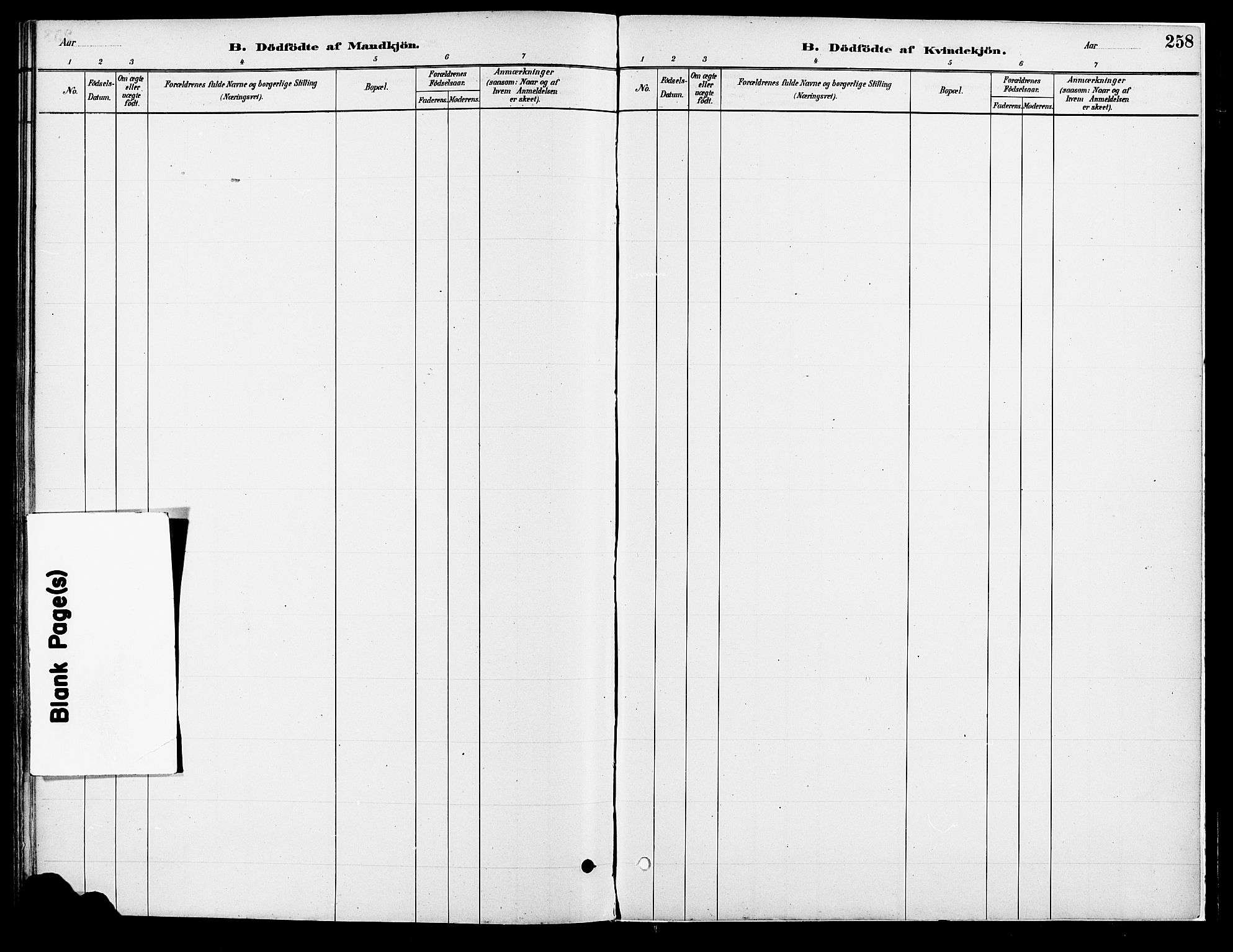 Vang prestekontor, Hedmark, SAH/PREST-008/H/Ha/Haa/L0018A: Ministerialbok nr. 18A, 1880-1906, s. 258