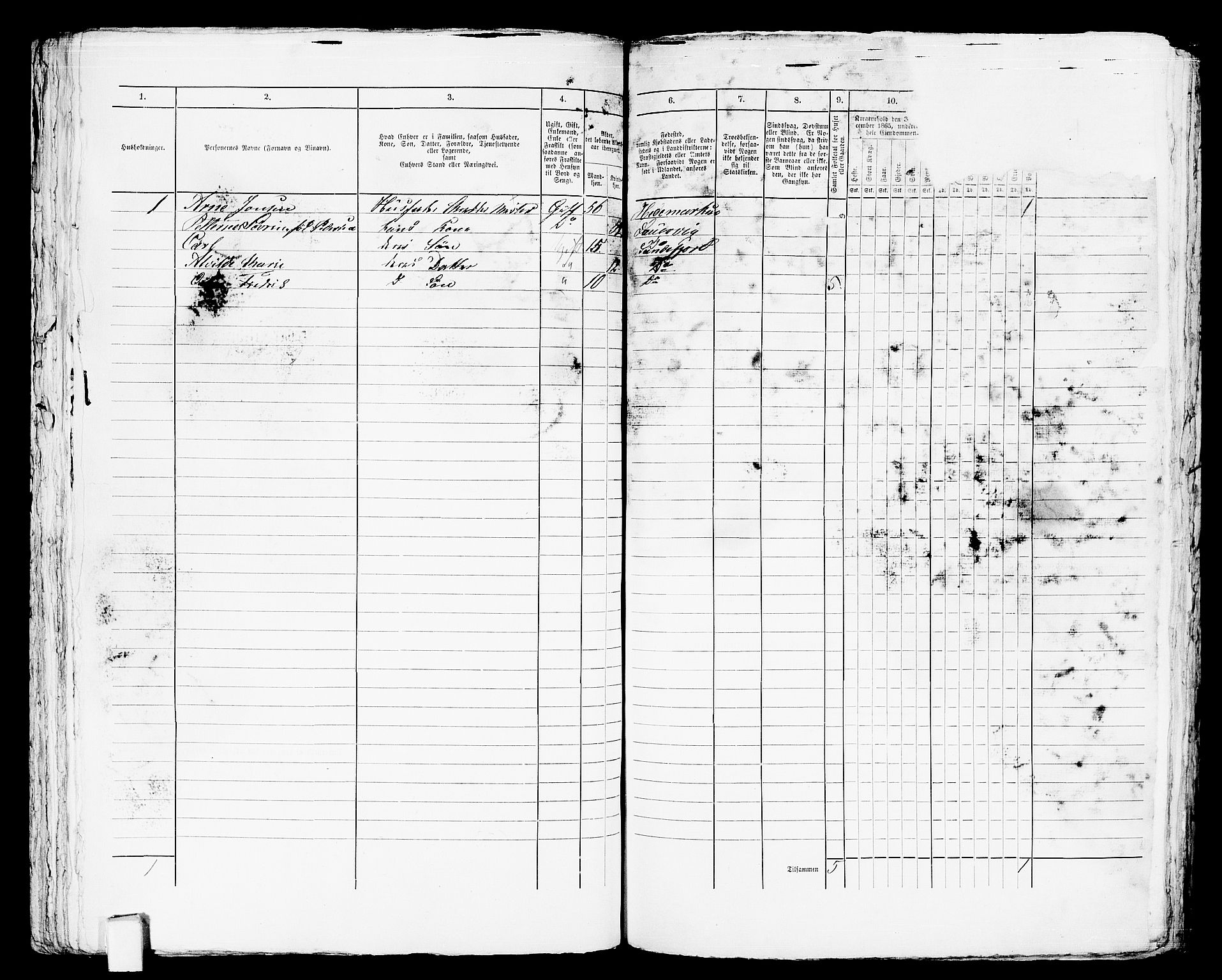 RA, Folketelling 1865 for 0706B Sandeherred prestegjeld, Sandefjord kjøpstad, 1865, s. 128