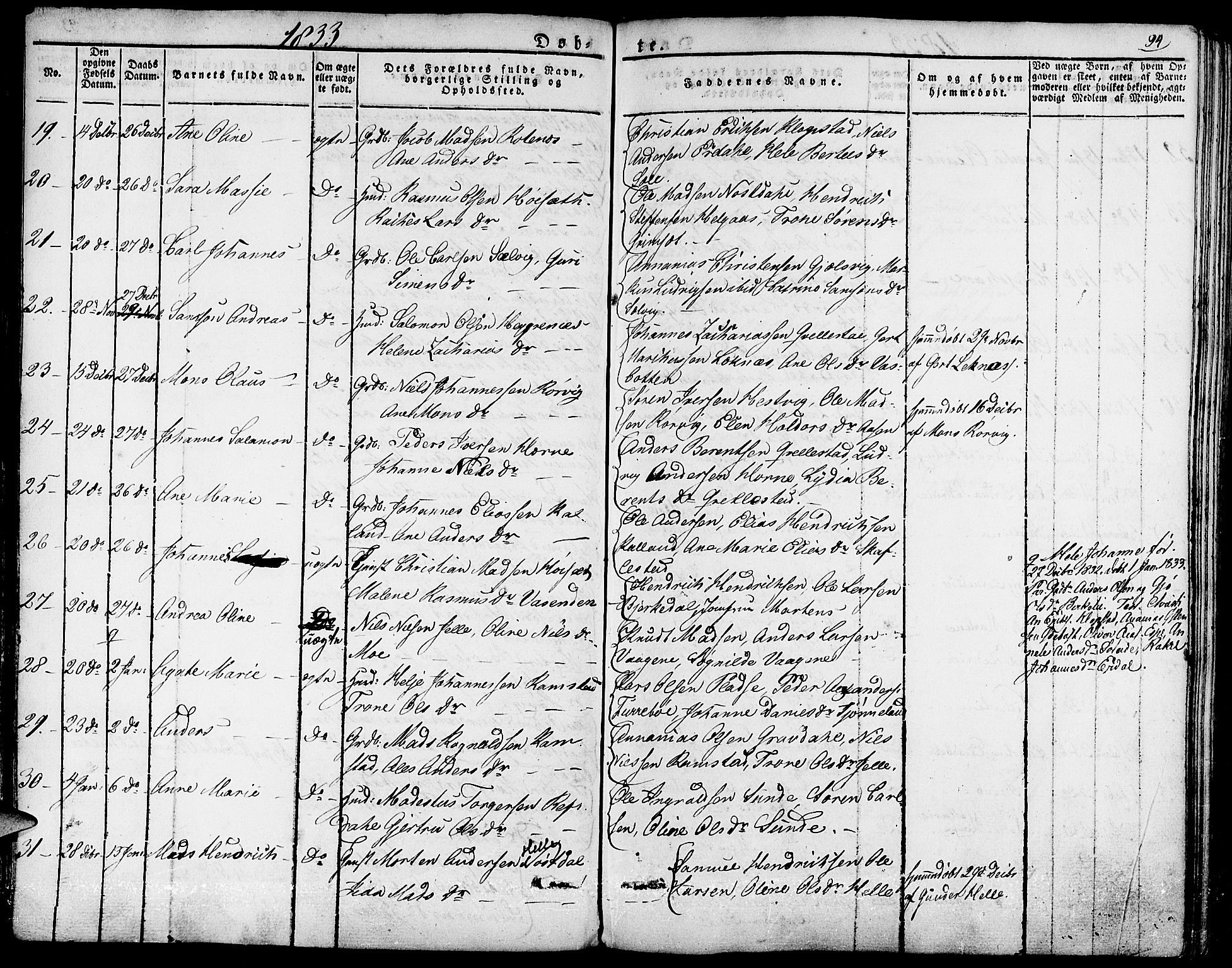 Førde sokneprestembete, AV/SAB-A-79901/H/Haa/Haaa/L0006: Ministerialbok nr. A 6, 1821-1842, s. 94