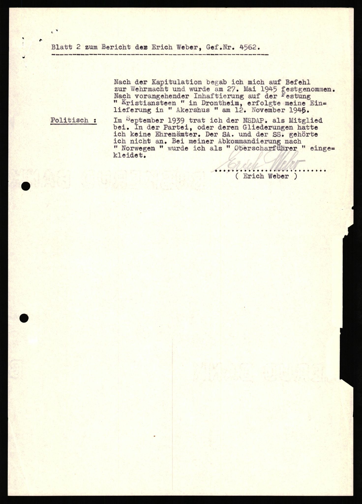 Forsvaret, Forsvarets overkommando II, AV/RA-RAFA-3915/D/Db/L0035: CI Questionaires. Tyske okkupasjonsstyrker i Norge. Tyskere., 1945-1946, s. 10