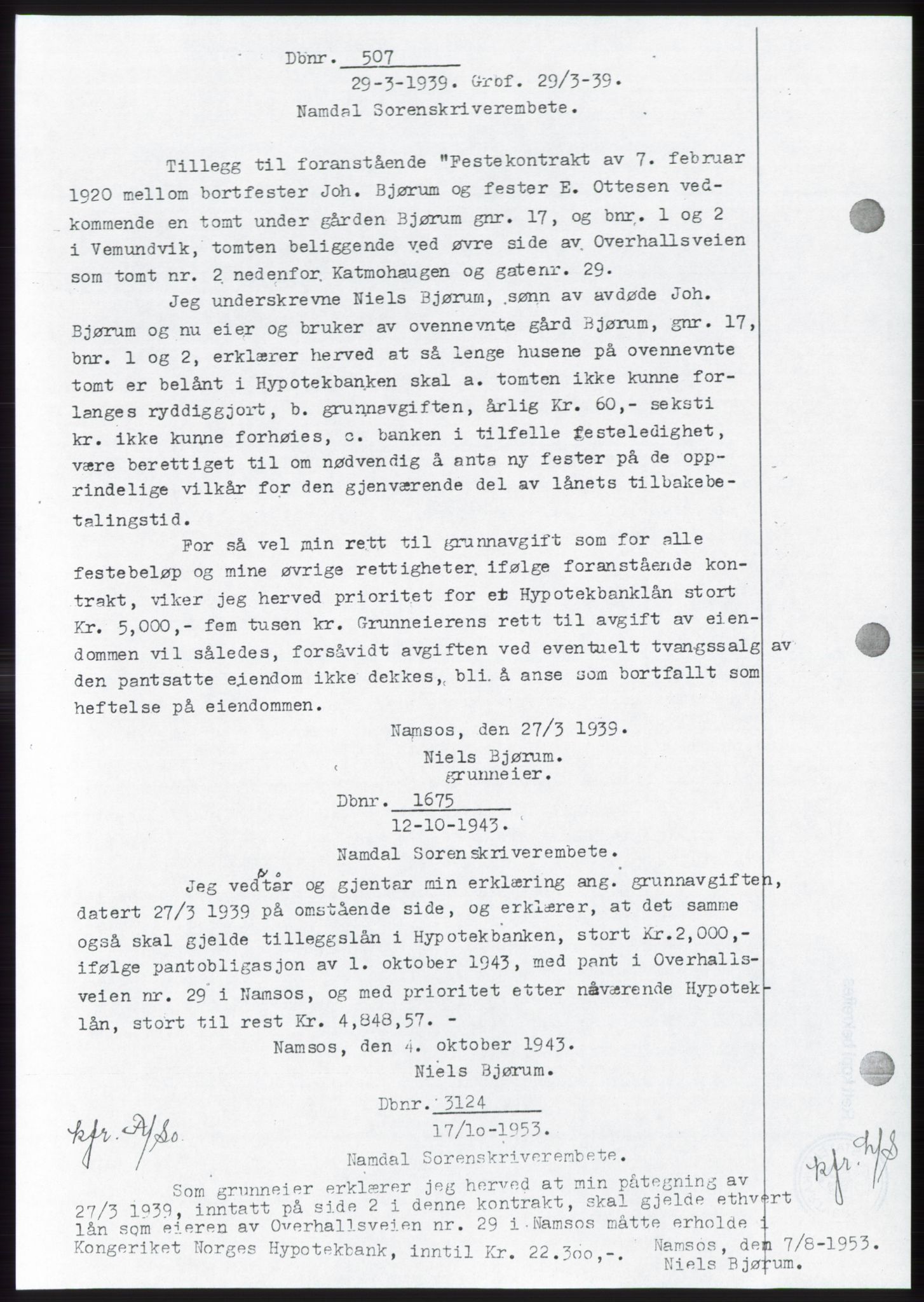 Namdal sorenskriveri, SAT/A-4133/1/2/2C: Pantebok nr. -, 1937-1939, Tingl.dato: 29.03.1939