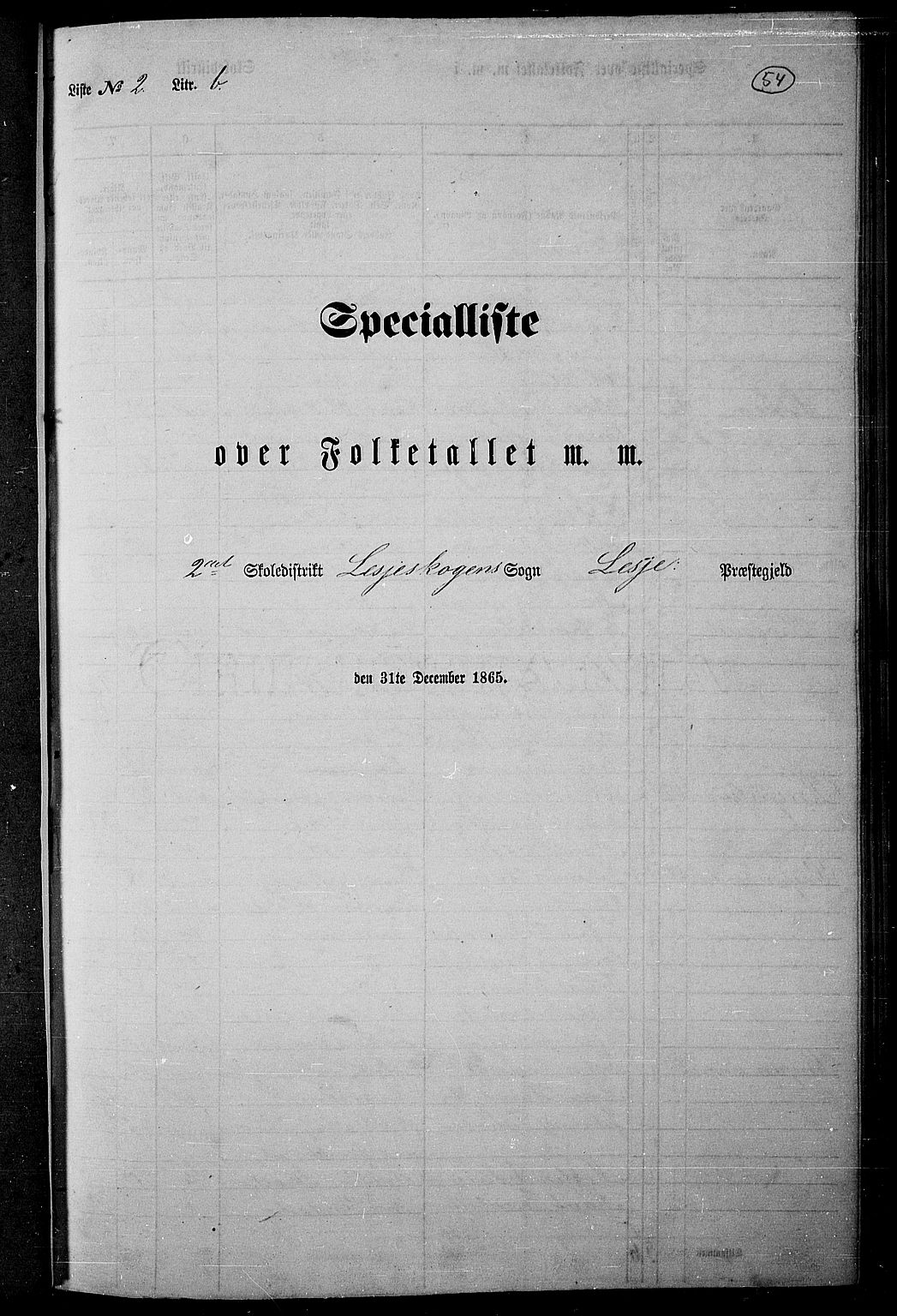 RA, Folketelling 1865 for 0512P Lesja prestegjeld, 1865, s. 49