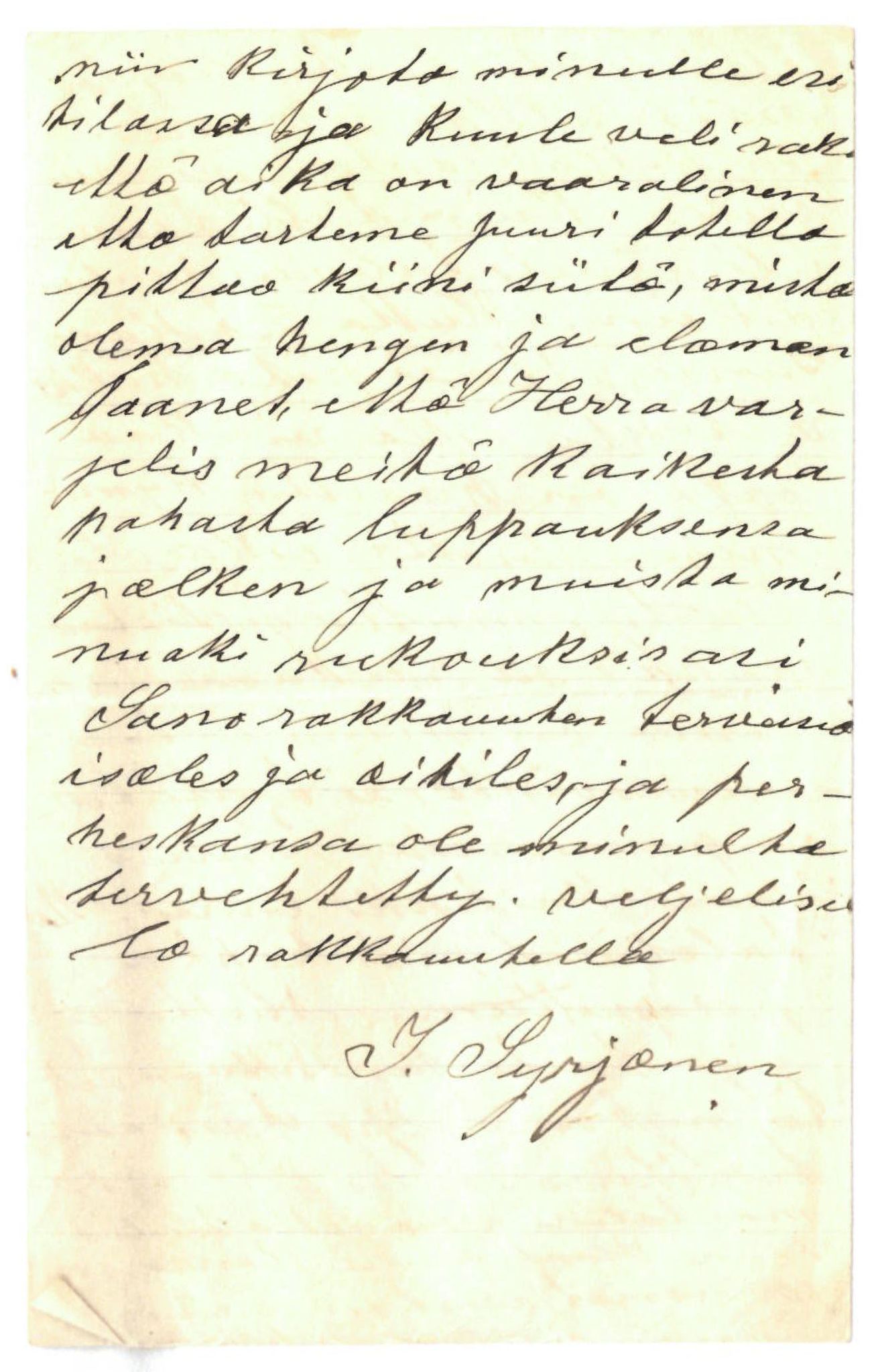Elise Balos brevsamling, FMFB/A-1082/F/Fa/L0016: Brev fra Syrjänen til K. Huru , 1902