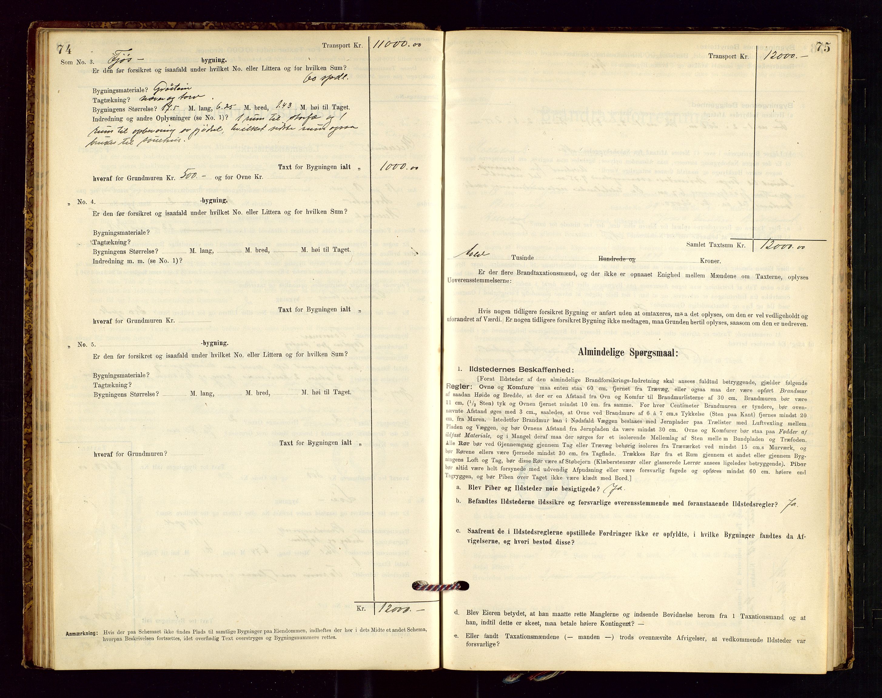 Helleland lensmannskontor, AV/SAST-A-100209/Gob/L0001: "Brandtaxationsprotokol", 1896-1919, s. 74-75