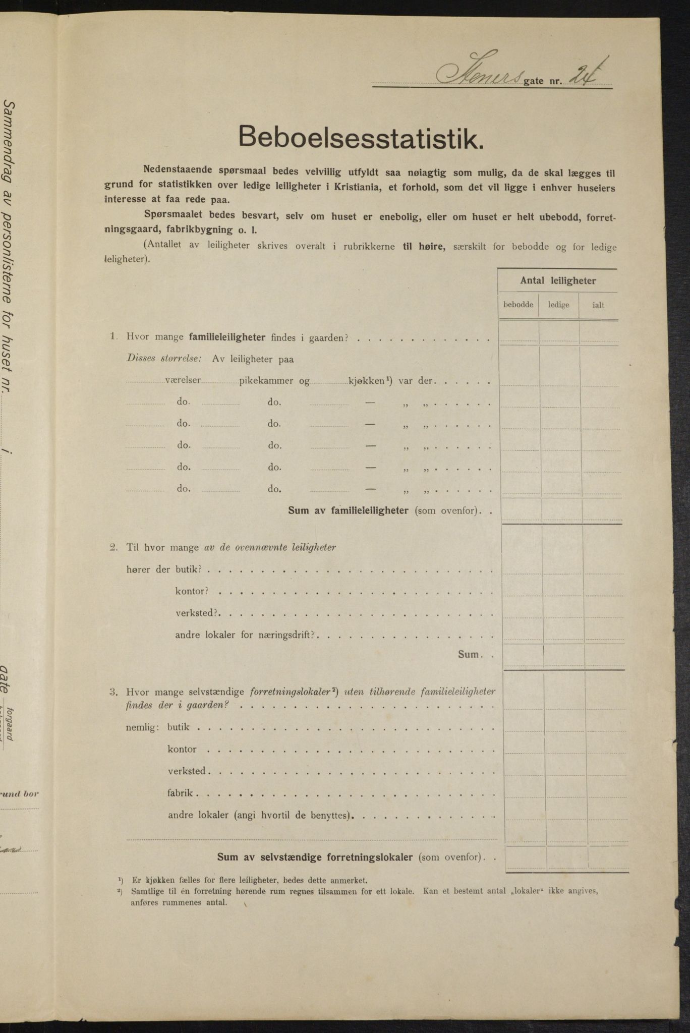 OBA, Kommunal folketelling 1.2.1915 for Kristiania, 1915, s. 101487