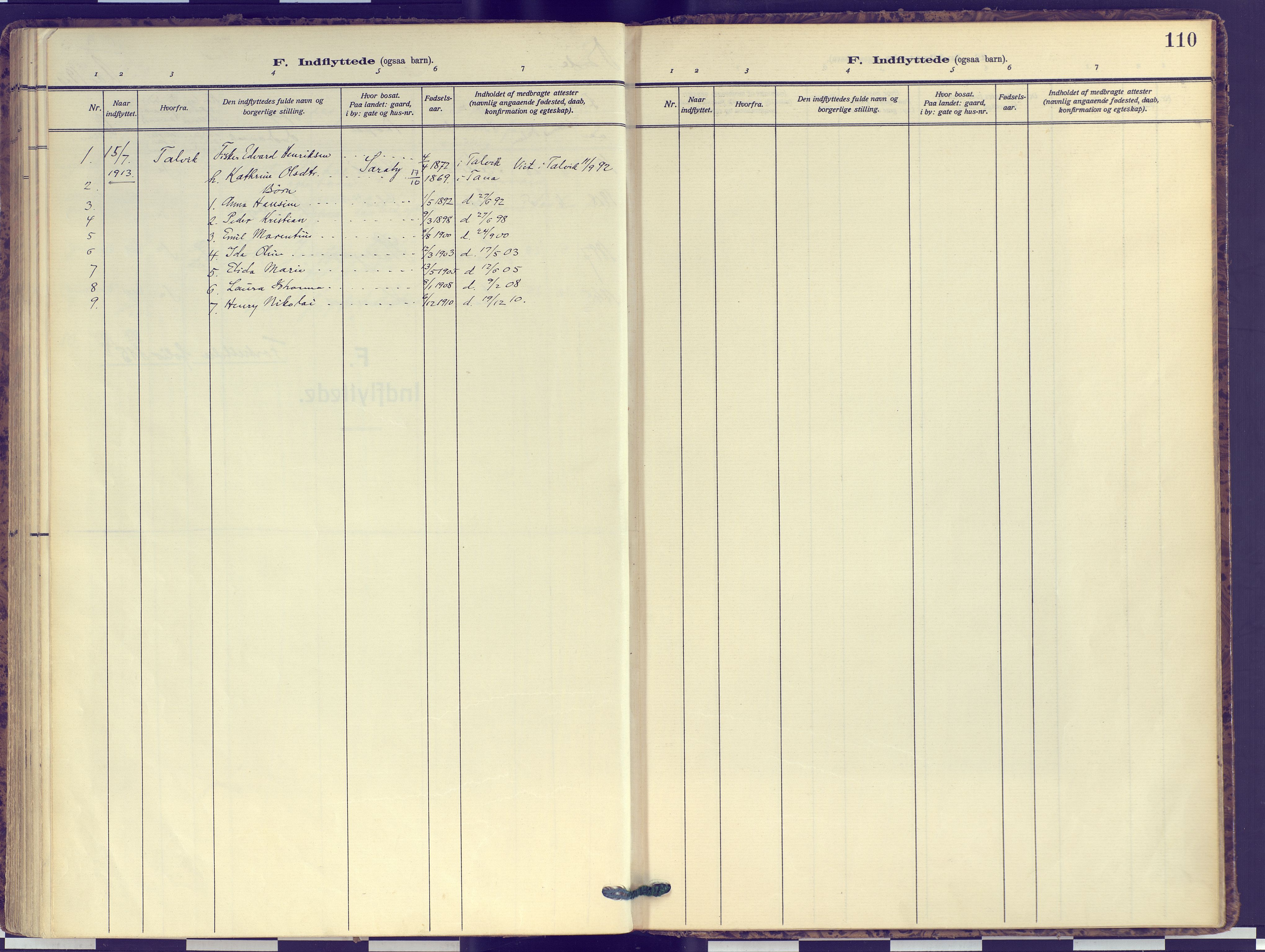 Hammerfest sokneprestkontor, AV/SATØ-S-1347/H/Ha/L0016.kirke: Ministerialbok nr. 16, 1908-1923, s. 110