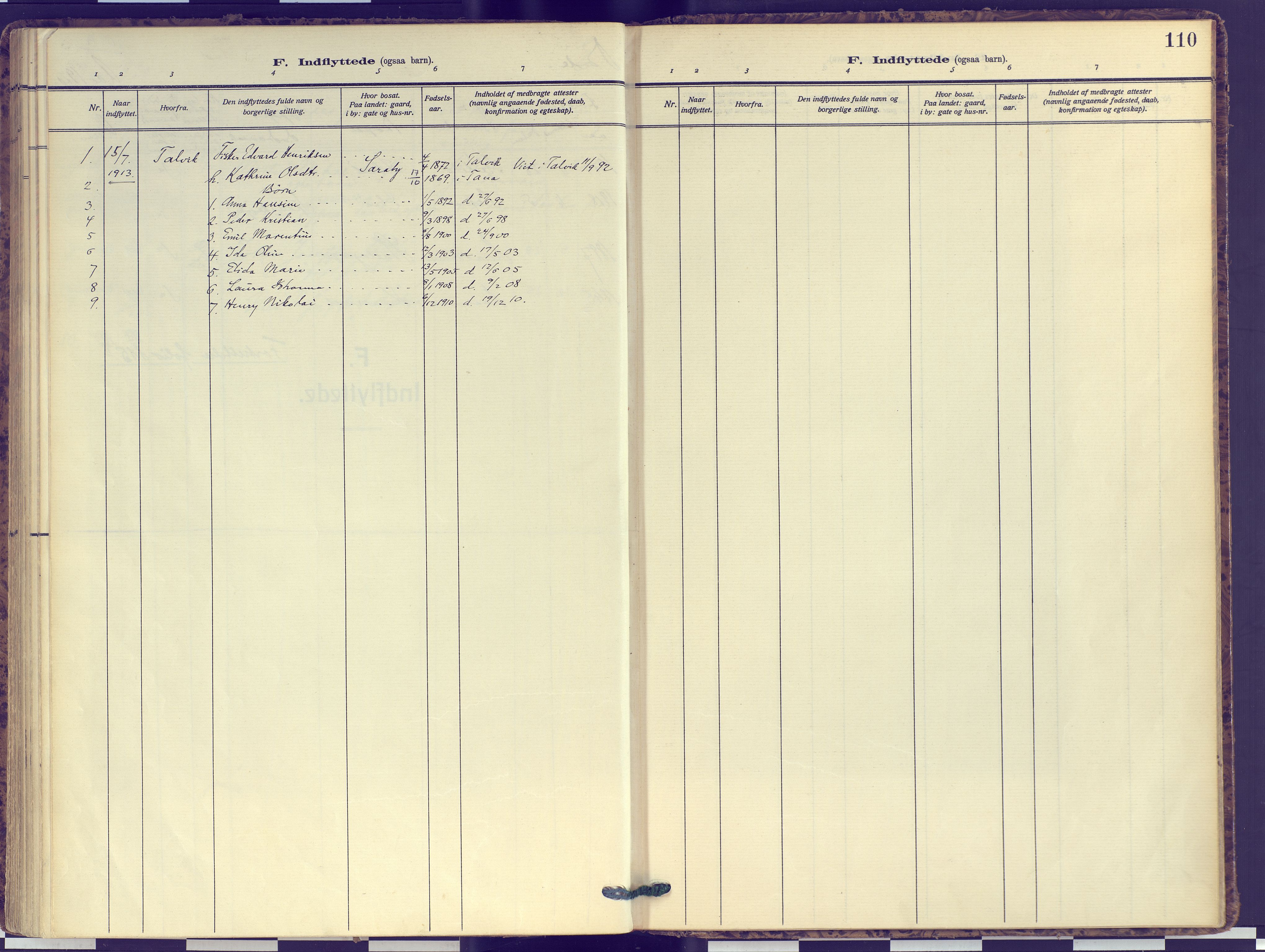 Hammerfest sokneprestkontor, SATØ/S-1347: Ministerialbok nr. 16, 1908-1923, s. 110