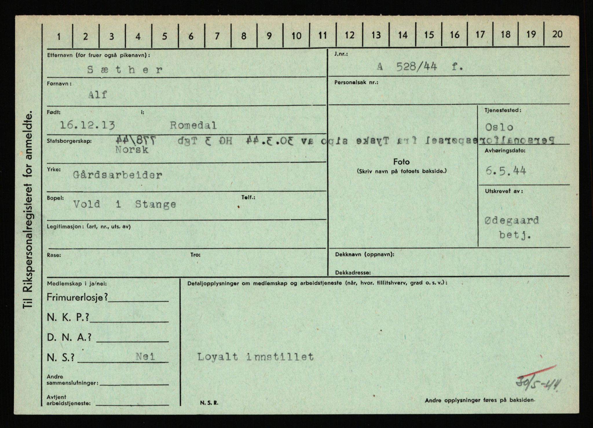 Statspolitiet - Hovedkontoret / Osloavdelingen, AV/RA-S-1329/C/Ca/L0015: Svea - Tøsse, 1943-1945, s. 970