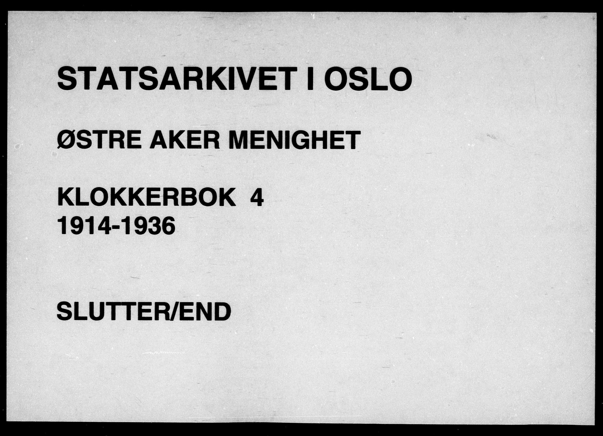Østre Aker prestekontor Kirkebøker, SAO/A-10840/G/Ga/L0004: Klokkerbok nr. I 4, 1914-1936
