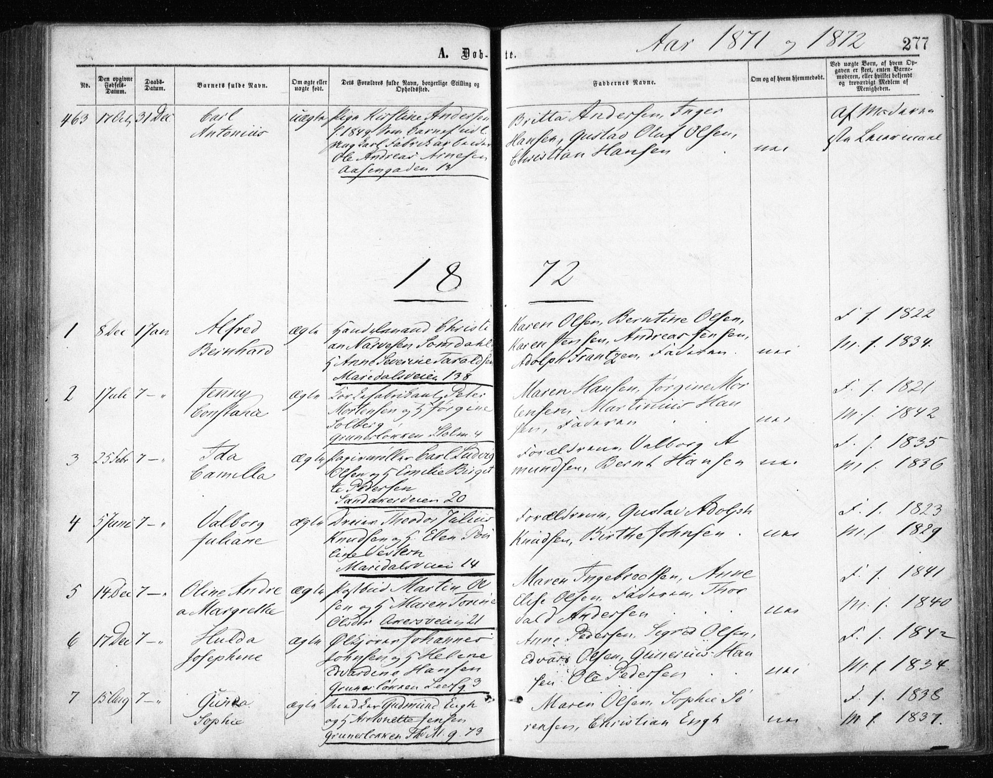 Gamle Aker prestekontor Kirkebøker, SAO/A-10617a/F/L0002: Ministerialbok nr. 2, 1864-1872, s. 277
