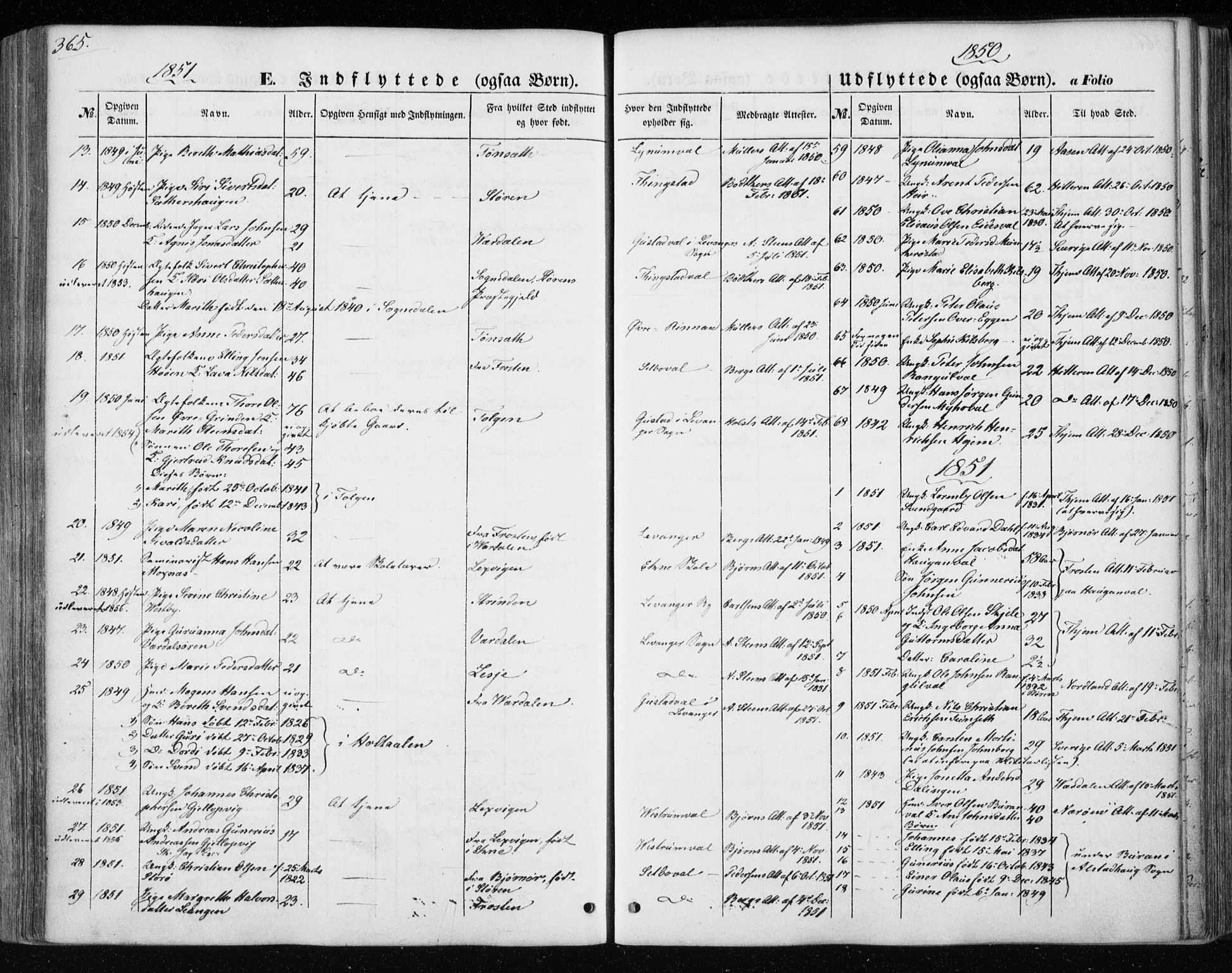 Ministerialprotokoller, klokkerbøker og fødselsregistre - Nord-Trøndelag, AV/SAT-A-1458/717/L0154: Ministerialbok nr. 717A07 /1, 1850-1862, s. 365