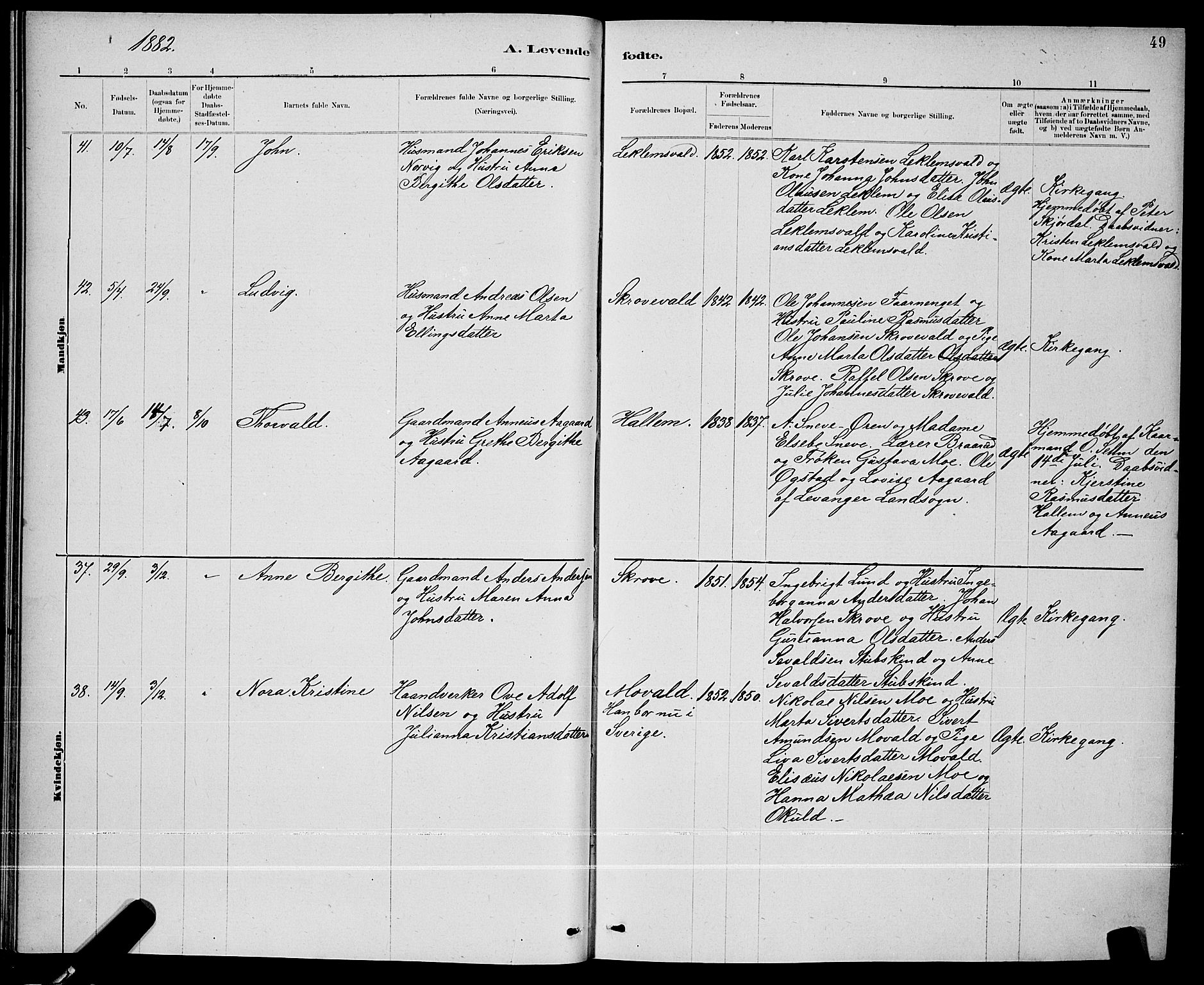 Ministerialprotokoller, klokkerbøker og fødselsregistre - Nord-Trøndelag, SAT/A-1458/723/L0256: Klokkerbok nr. 723C04, 1879-1890, s. 49