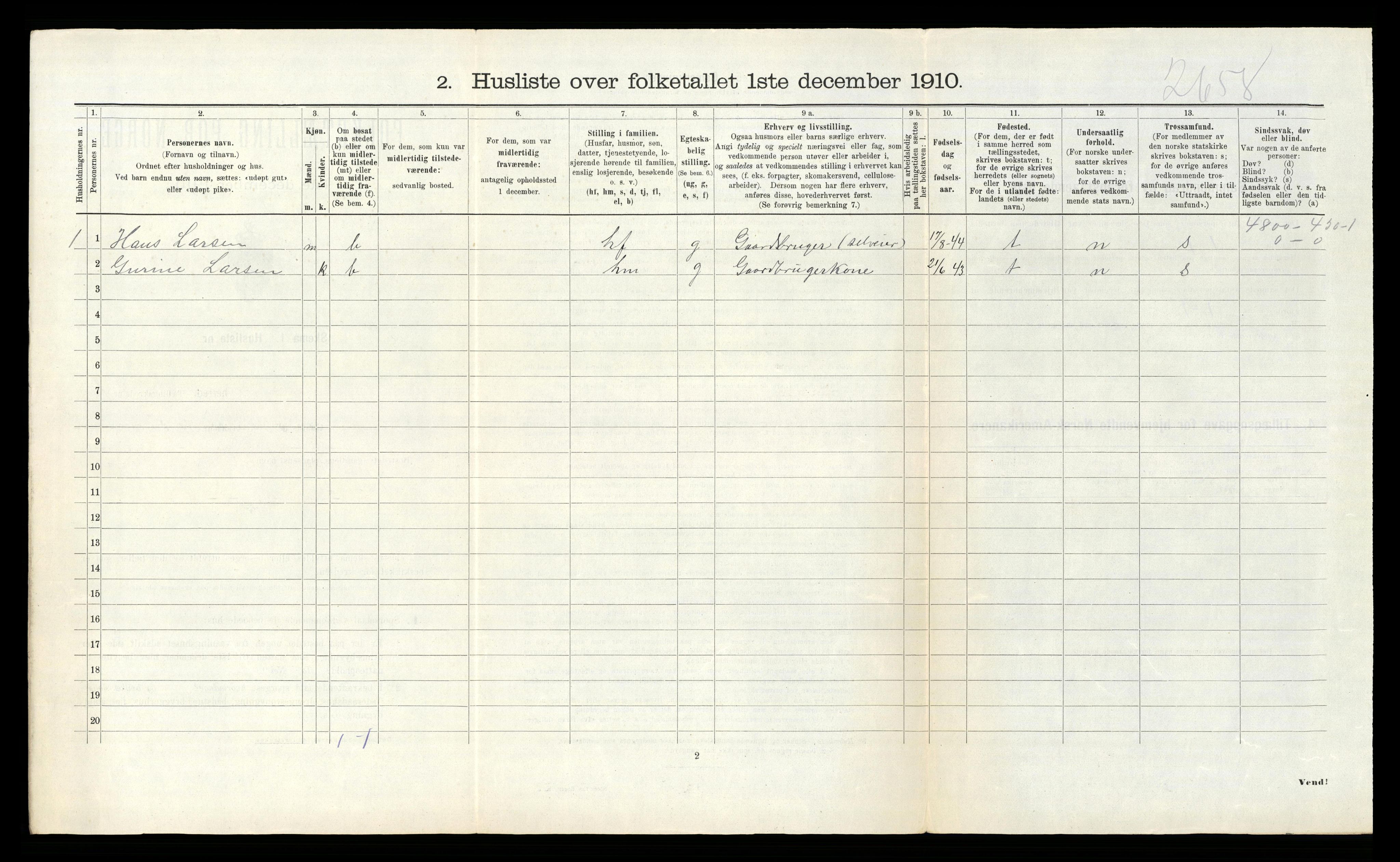 RA, Folketelling 1910 for 1018 Søgne herred, 1910, s. 1179