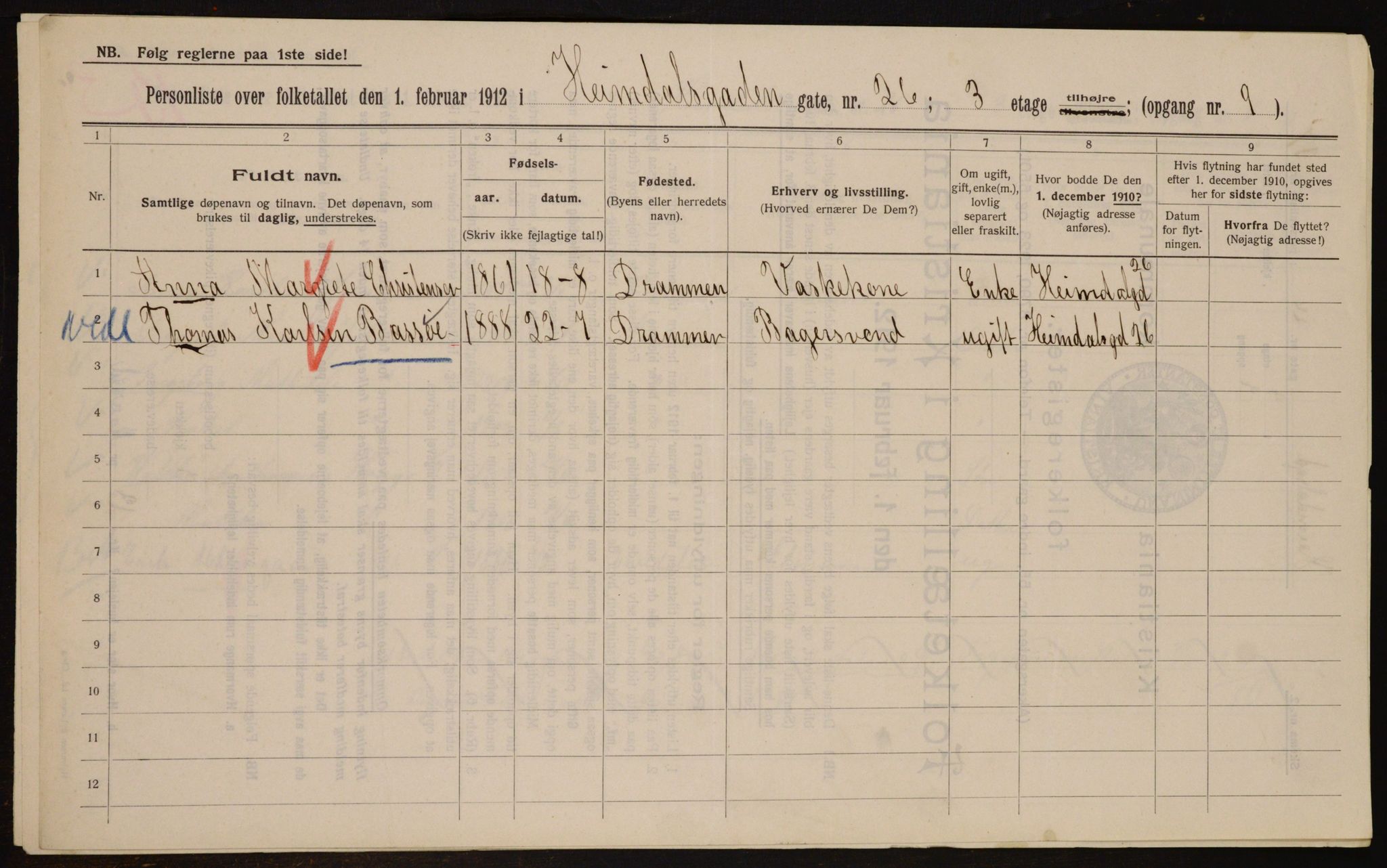 OBA, Kommunal folketelling 1.2.1912 for Kristiania, 1912, s. 37269
