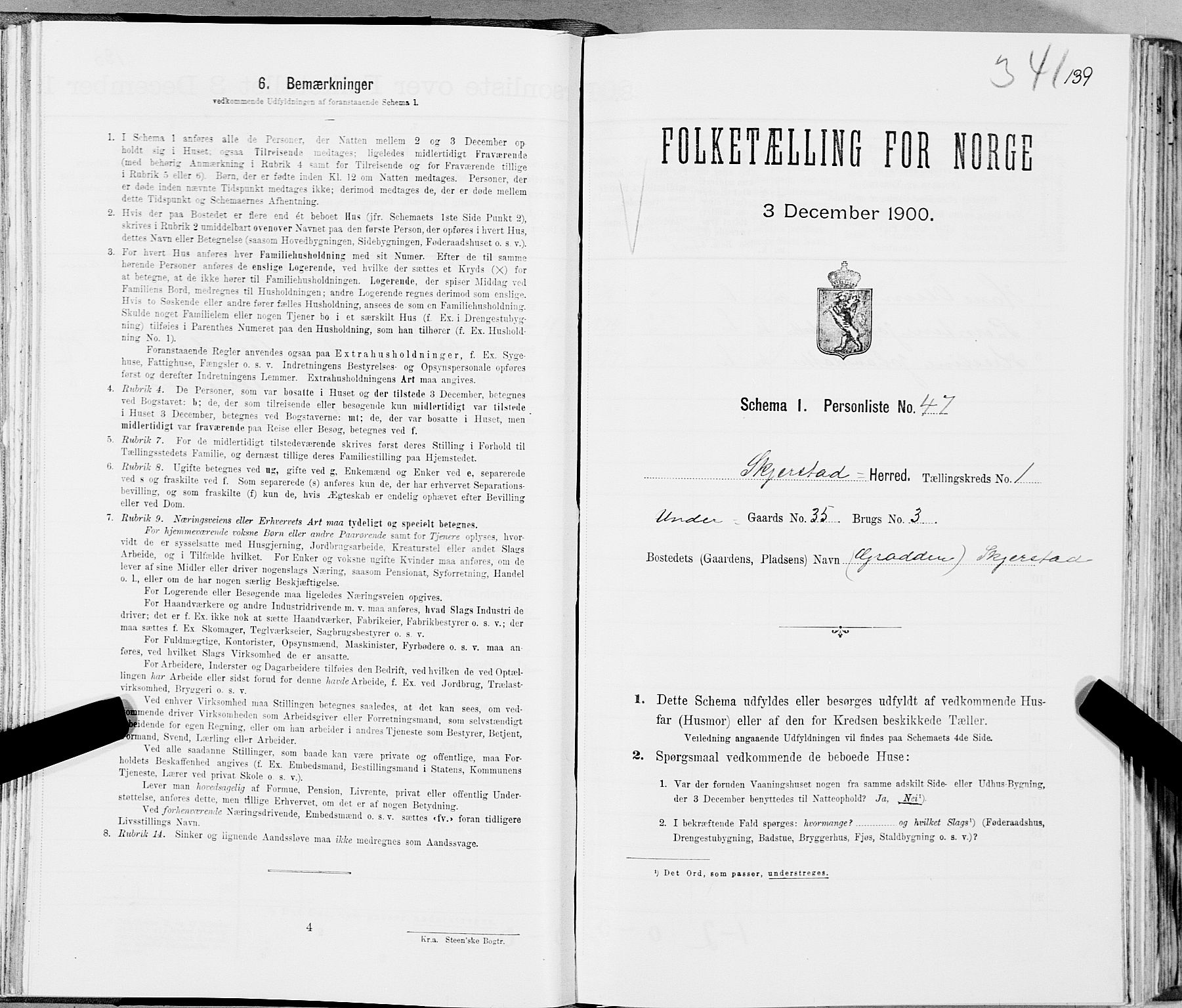 SAT, Folketelling 1900 for 1842 Skjerstad herred, 1900, s. 139